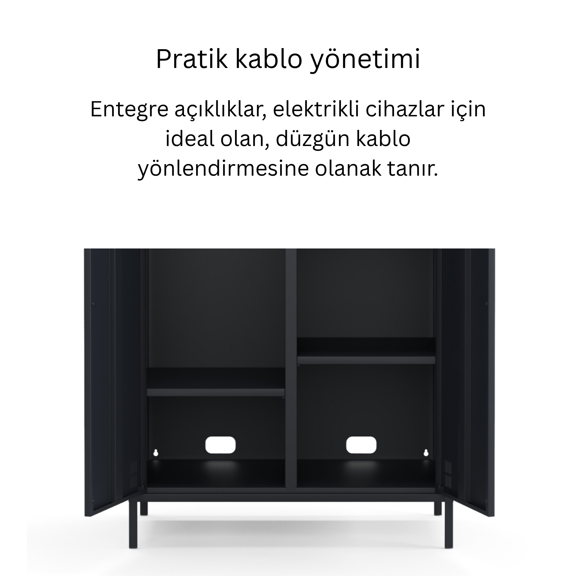 Pera Metal Elbise Dolabı, Soyunma Dolabı, İki Kapılı, 80,50 x 50 x 189,50 cm - Ral 7016 Antrasit