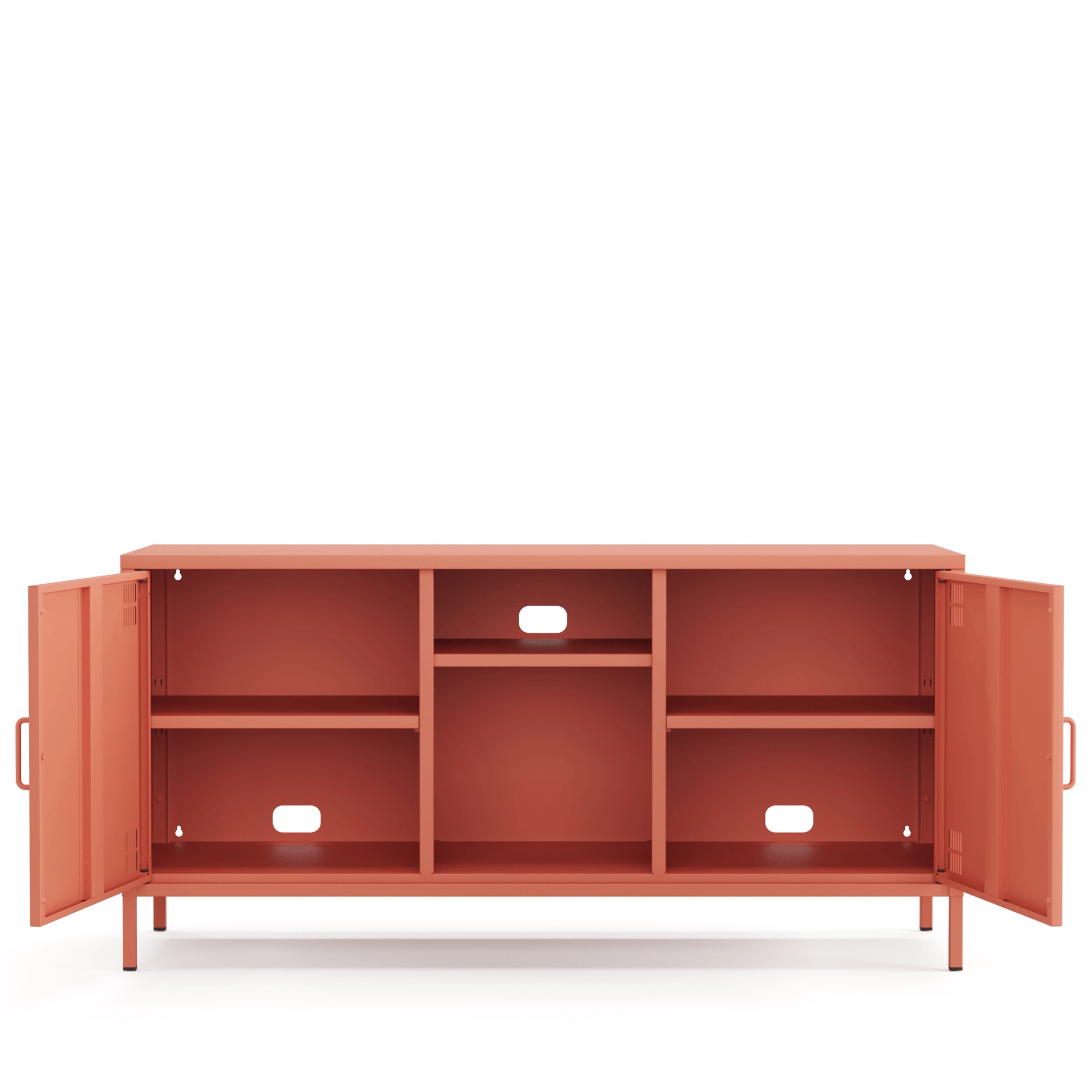 Pera Tv Ünitesi, Tv Dolabı,2 Kapaklı, Açık Raflı 130,50 x 40 x 64,50 cm - Ral 3022 Somon