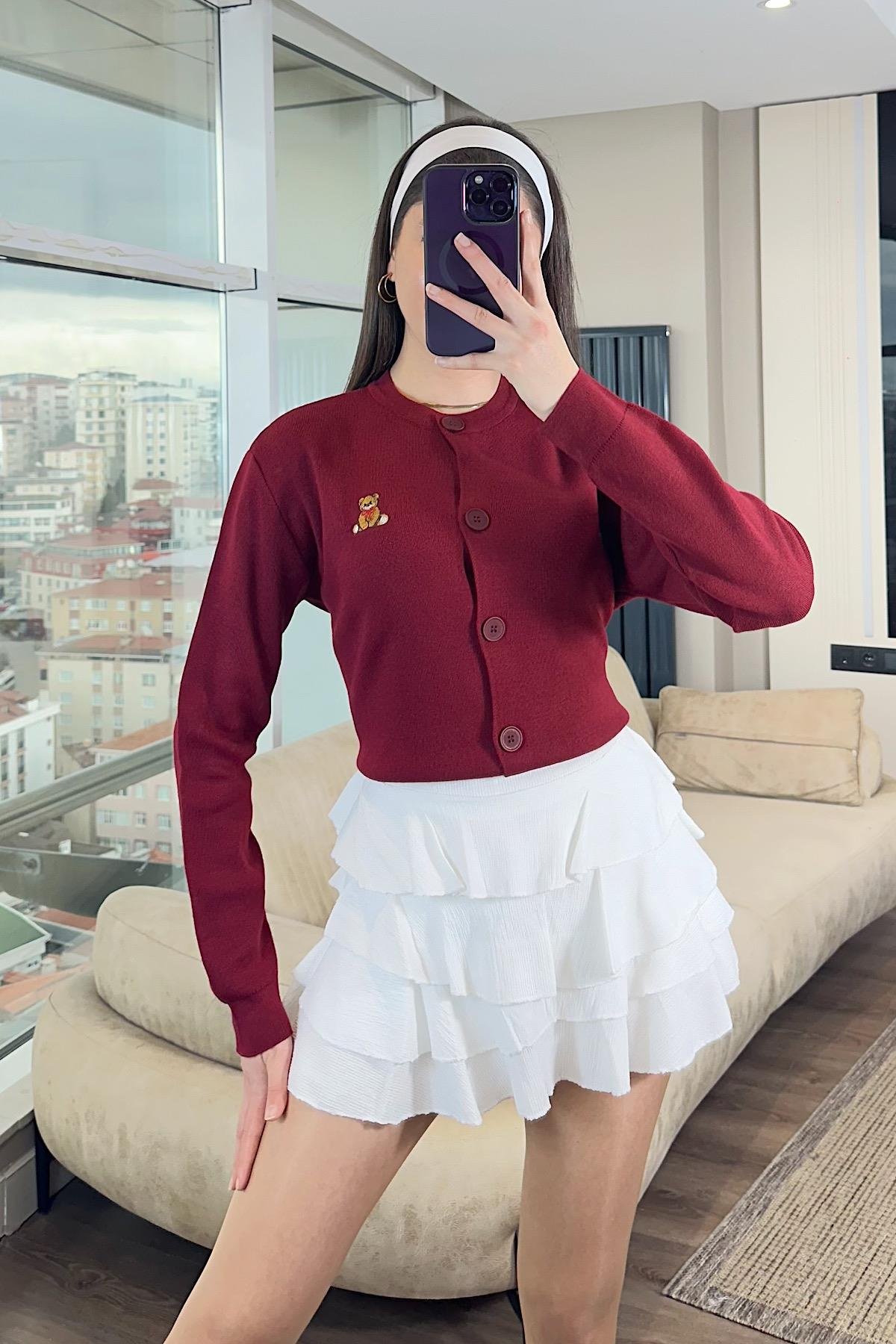 TEDY NAKIŞLI HIRKA-Bordo