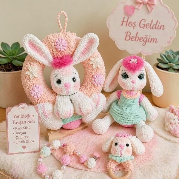 Yeni doğan tavşan set