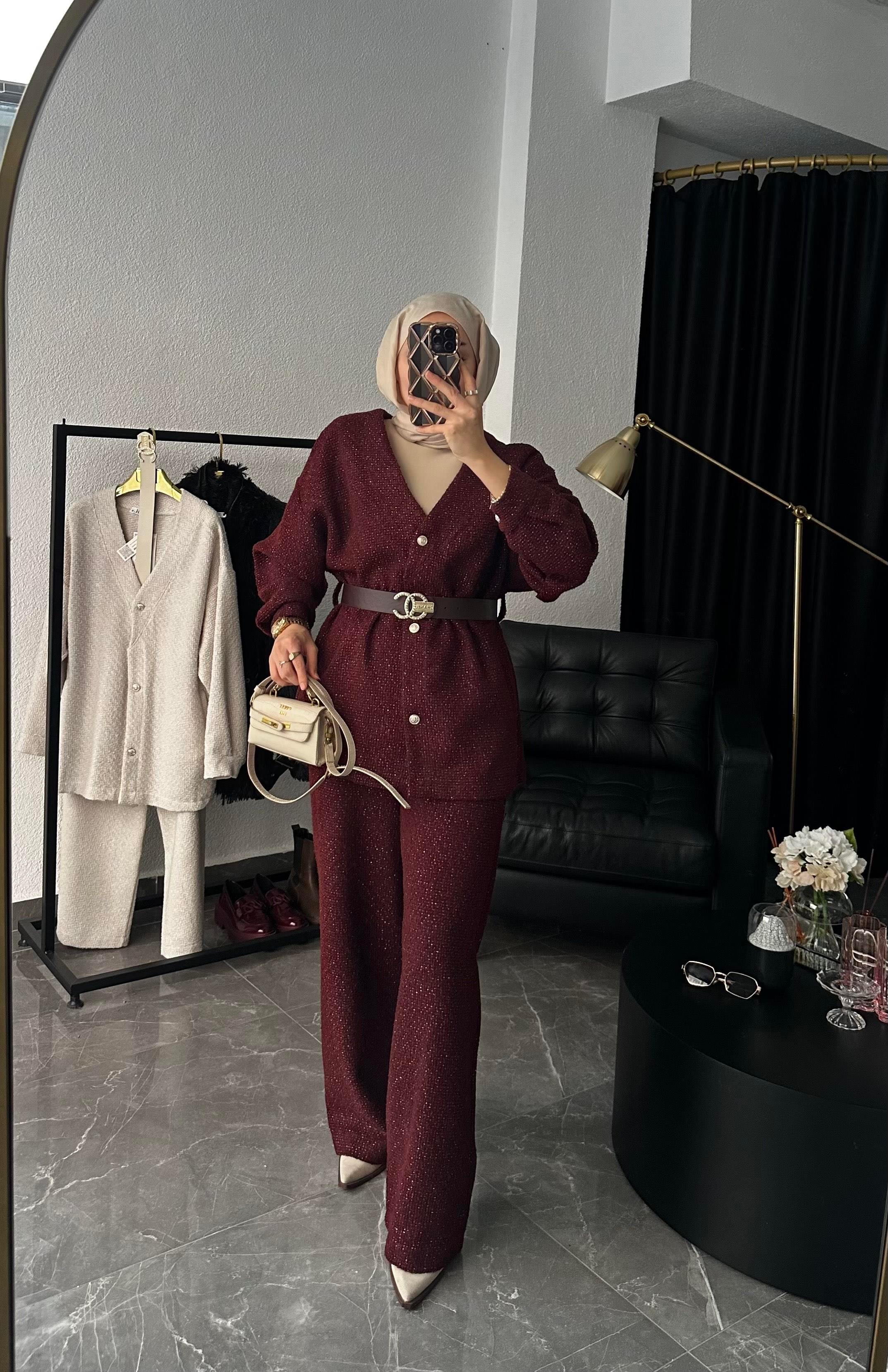 İthal Tasarım Chanel Takım Bordo