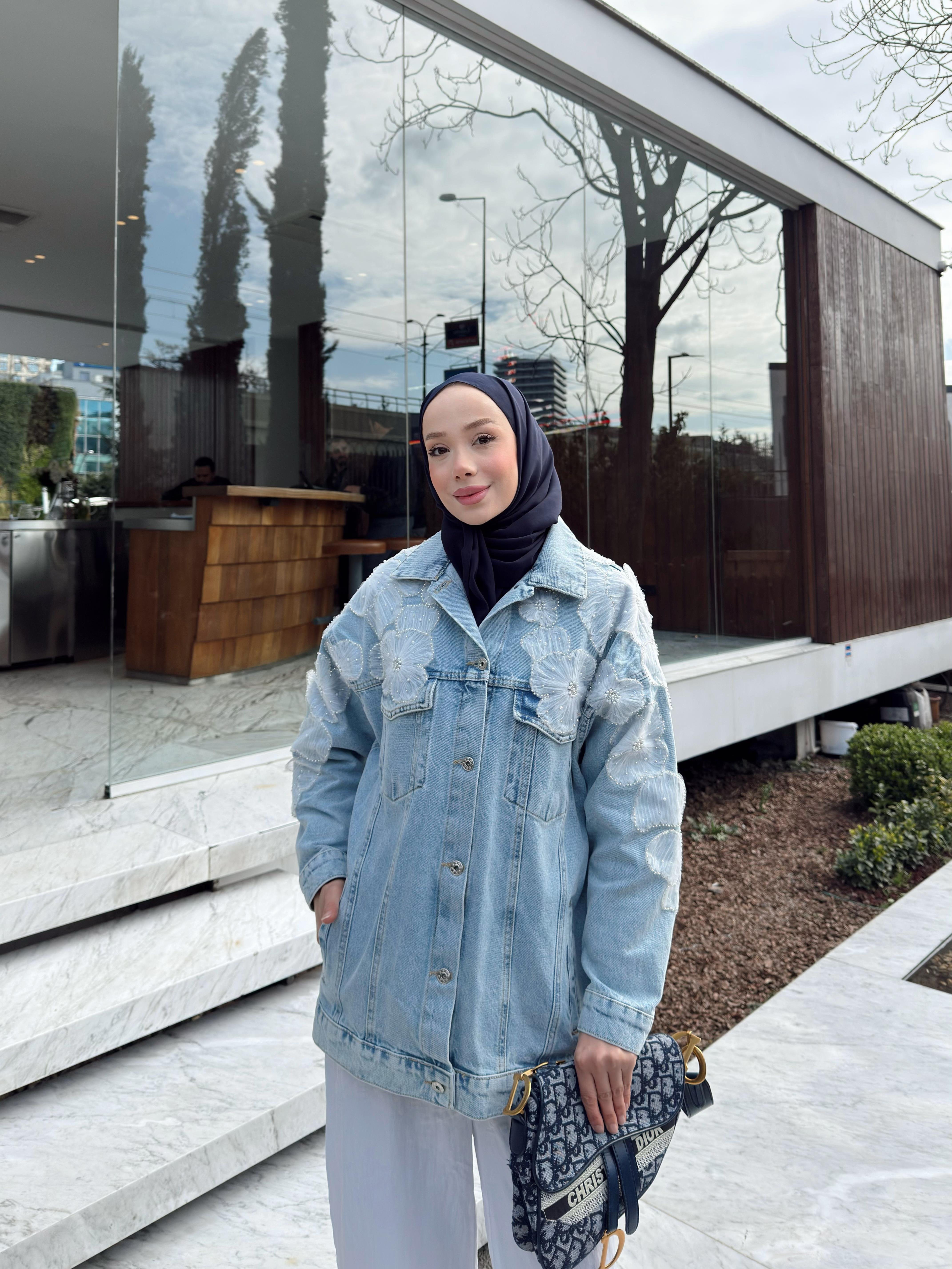İthal Tasarım Luxury Denim Ceket 
