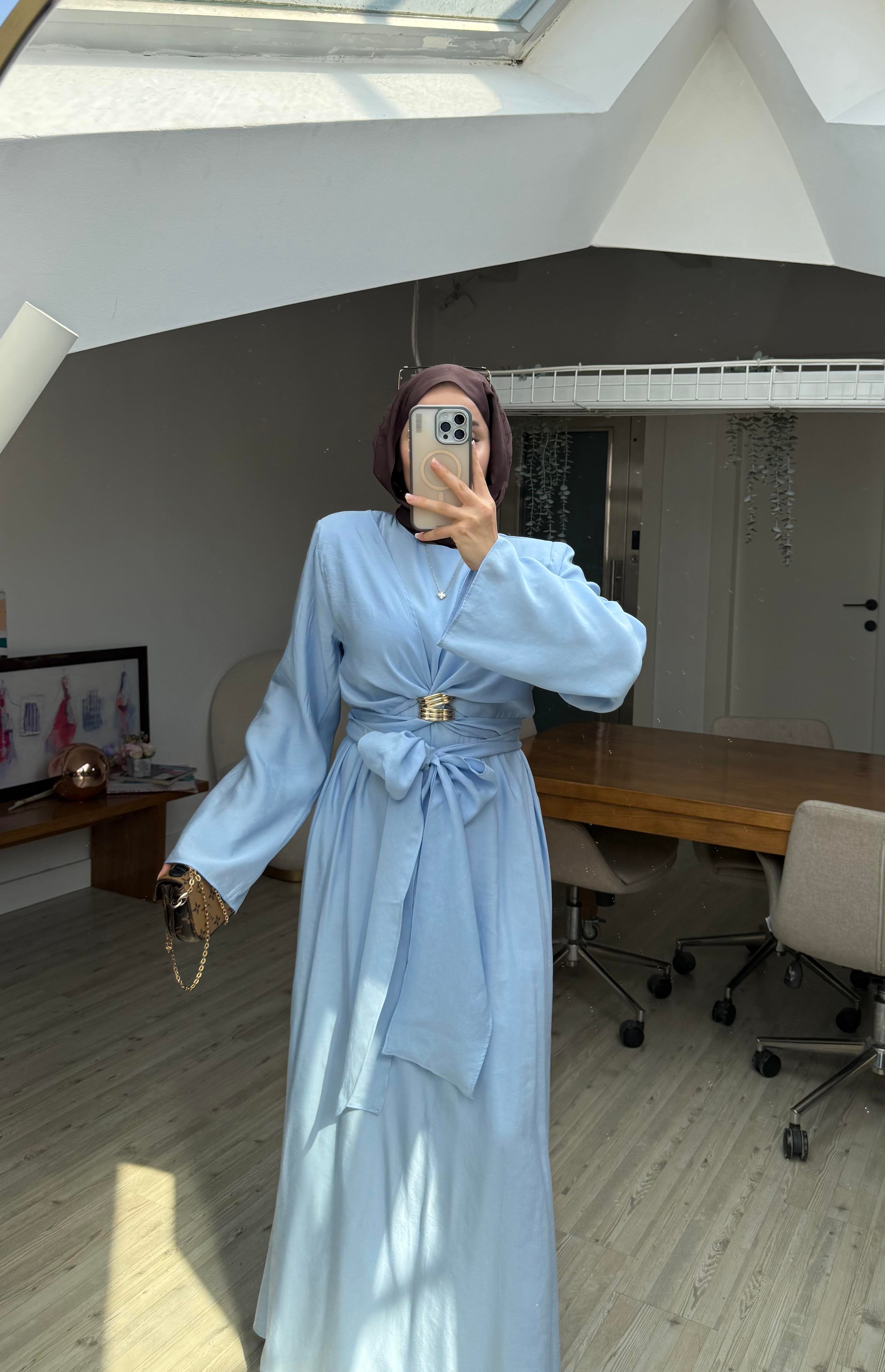 Lilyum Tasarım Elbise- Mavi
