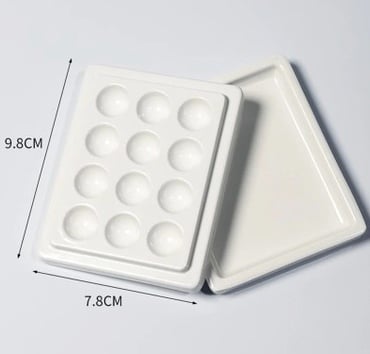 Kapaklı Porselen Palet 12 Gözlü