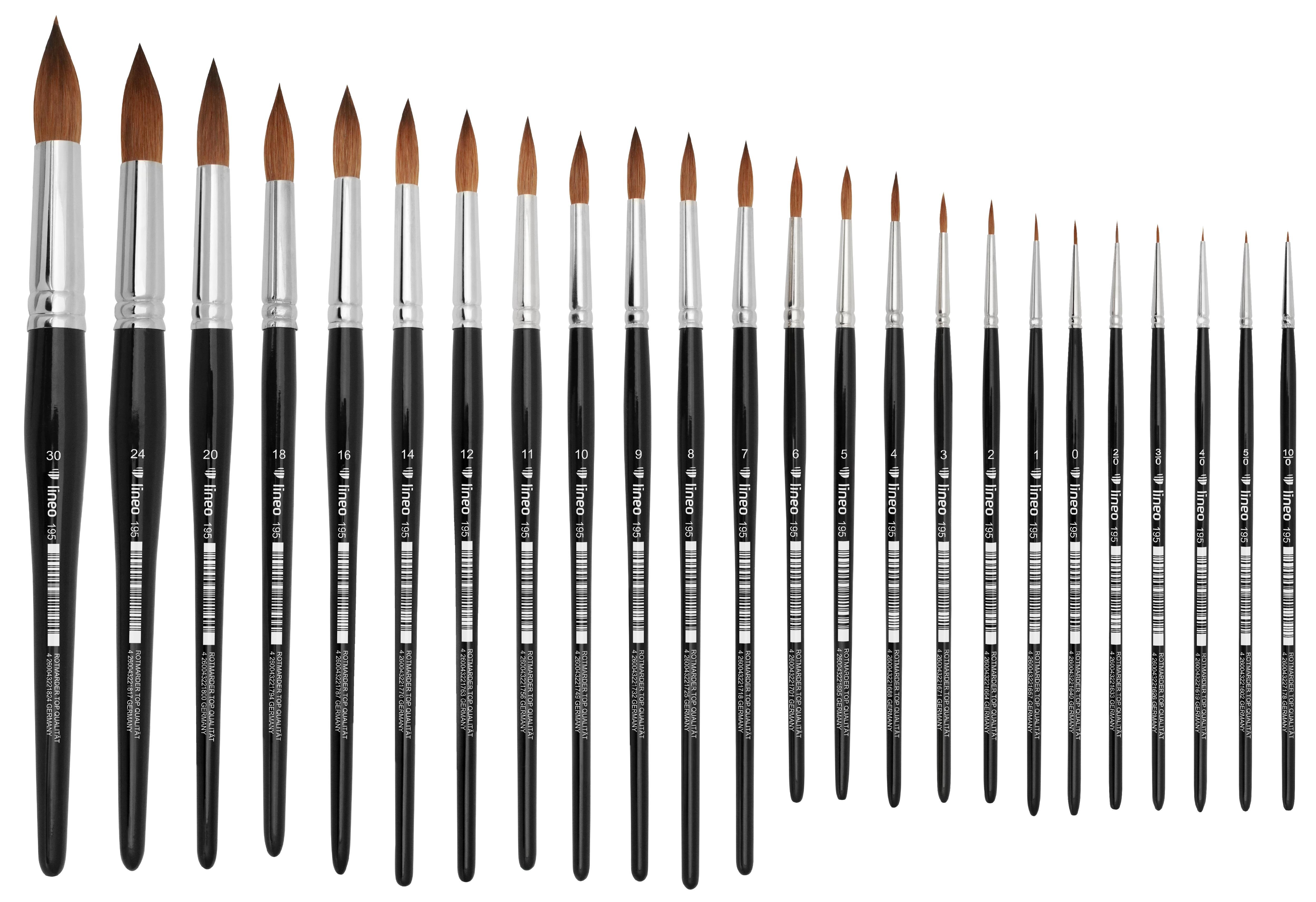 Lineo Seri 195 Samur Kılı Yuvarlak Tezhip Ve Sulu Boya Fırçası