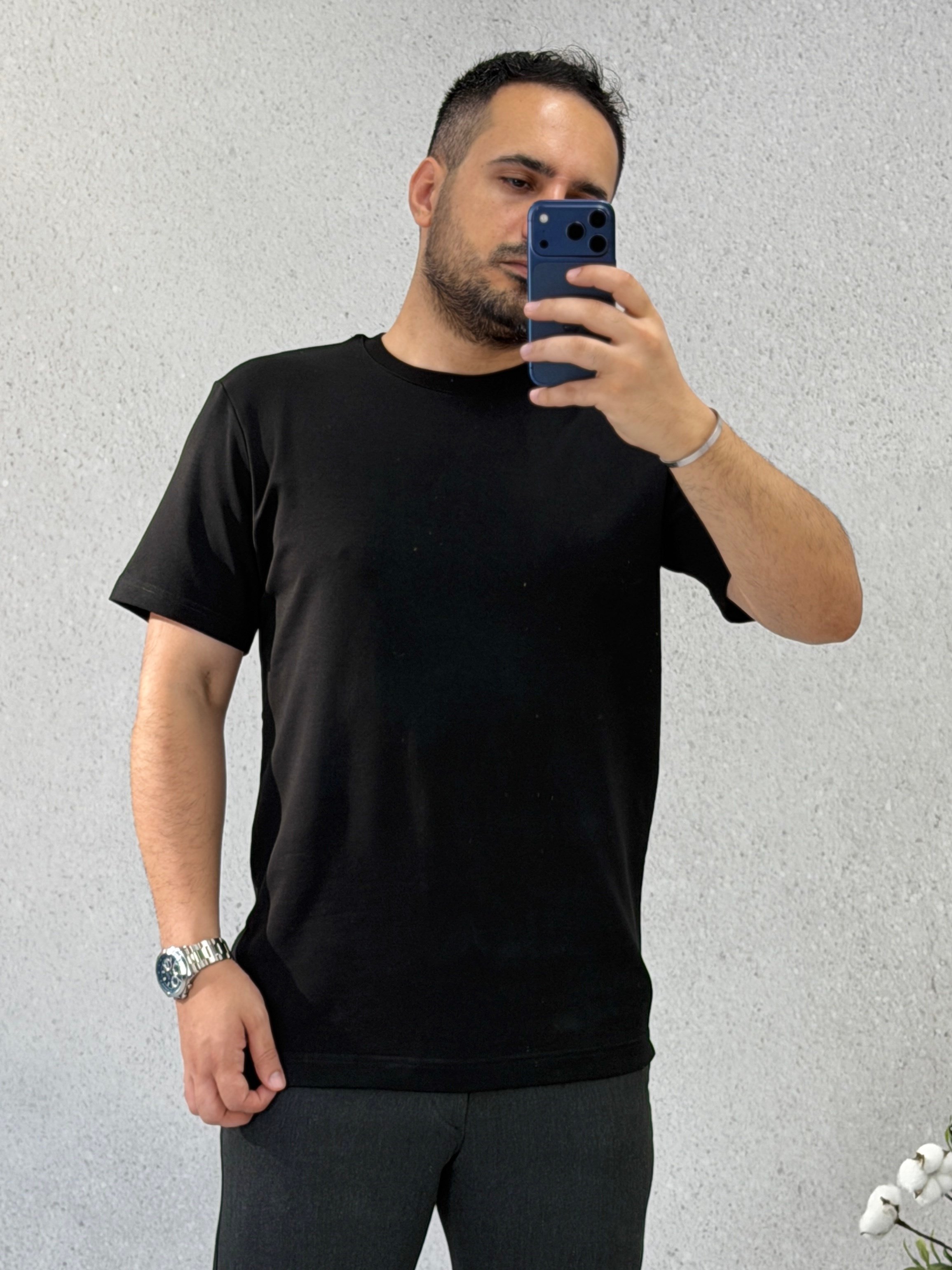 Clas Bisiklet Yaka Siyah T-shirt T0032