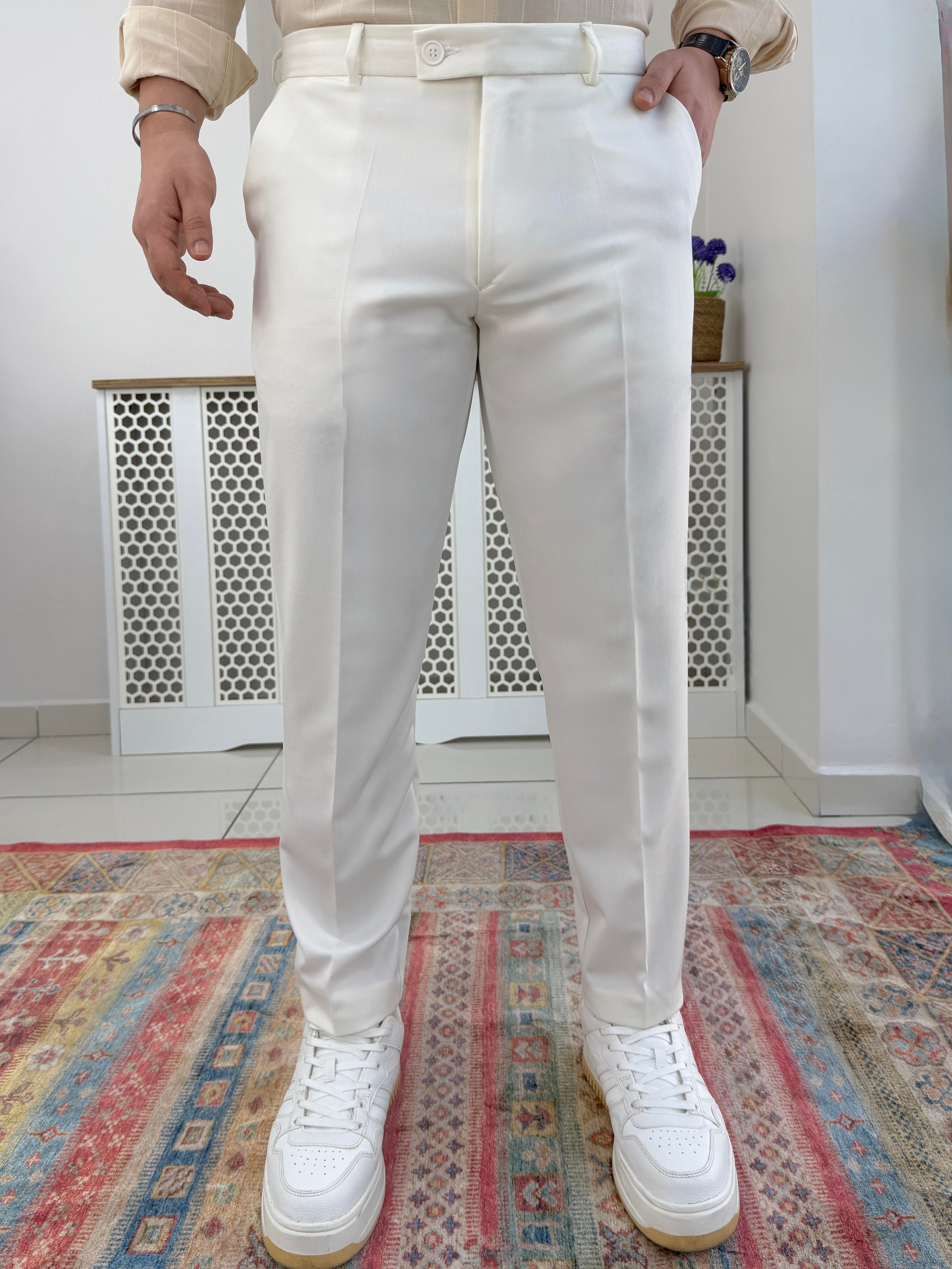 Ekru Regular Fit Kumaş Pantolon P0032