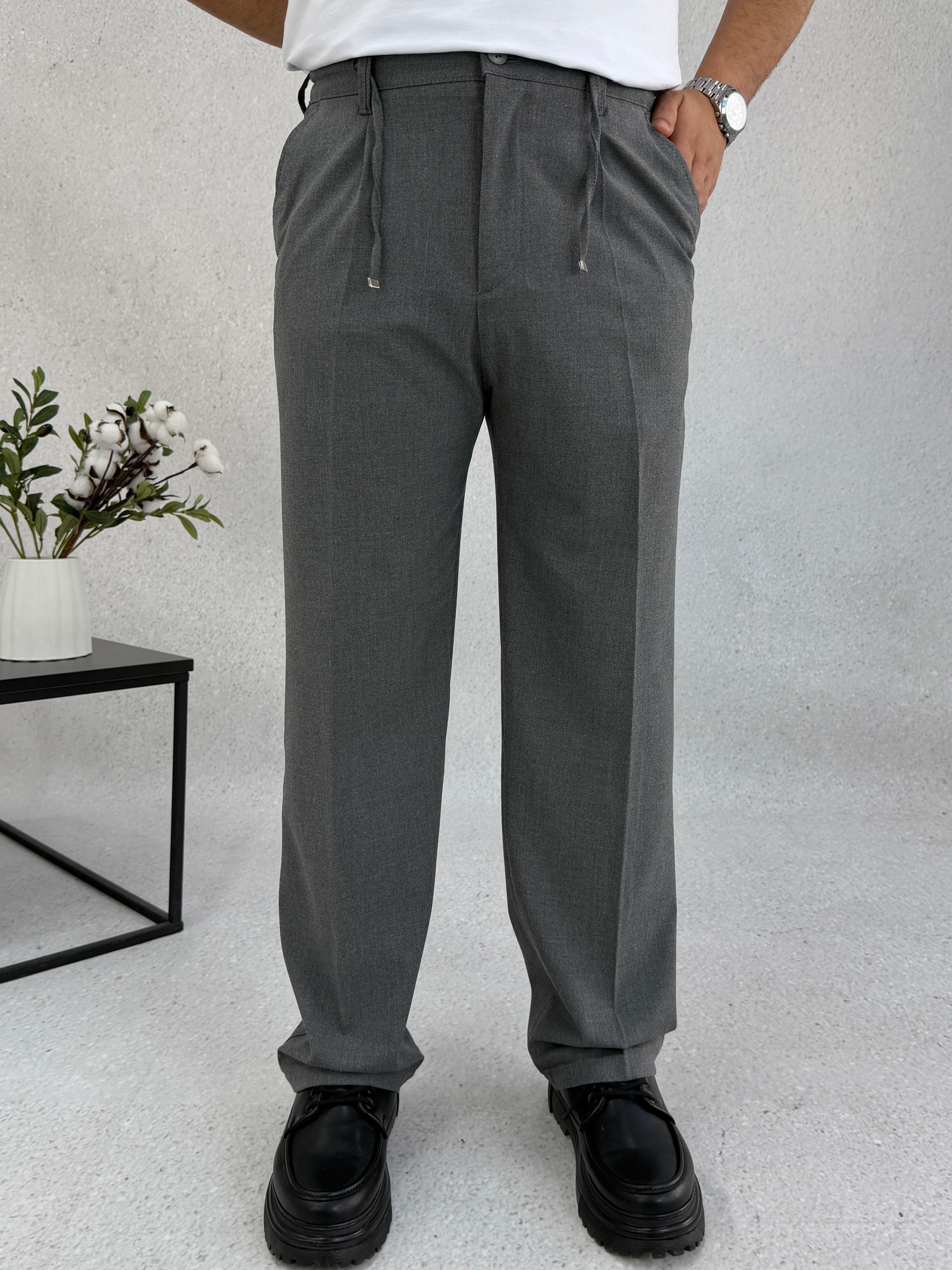 Gri Baggy Pantolon P0039