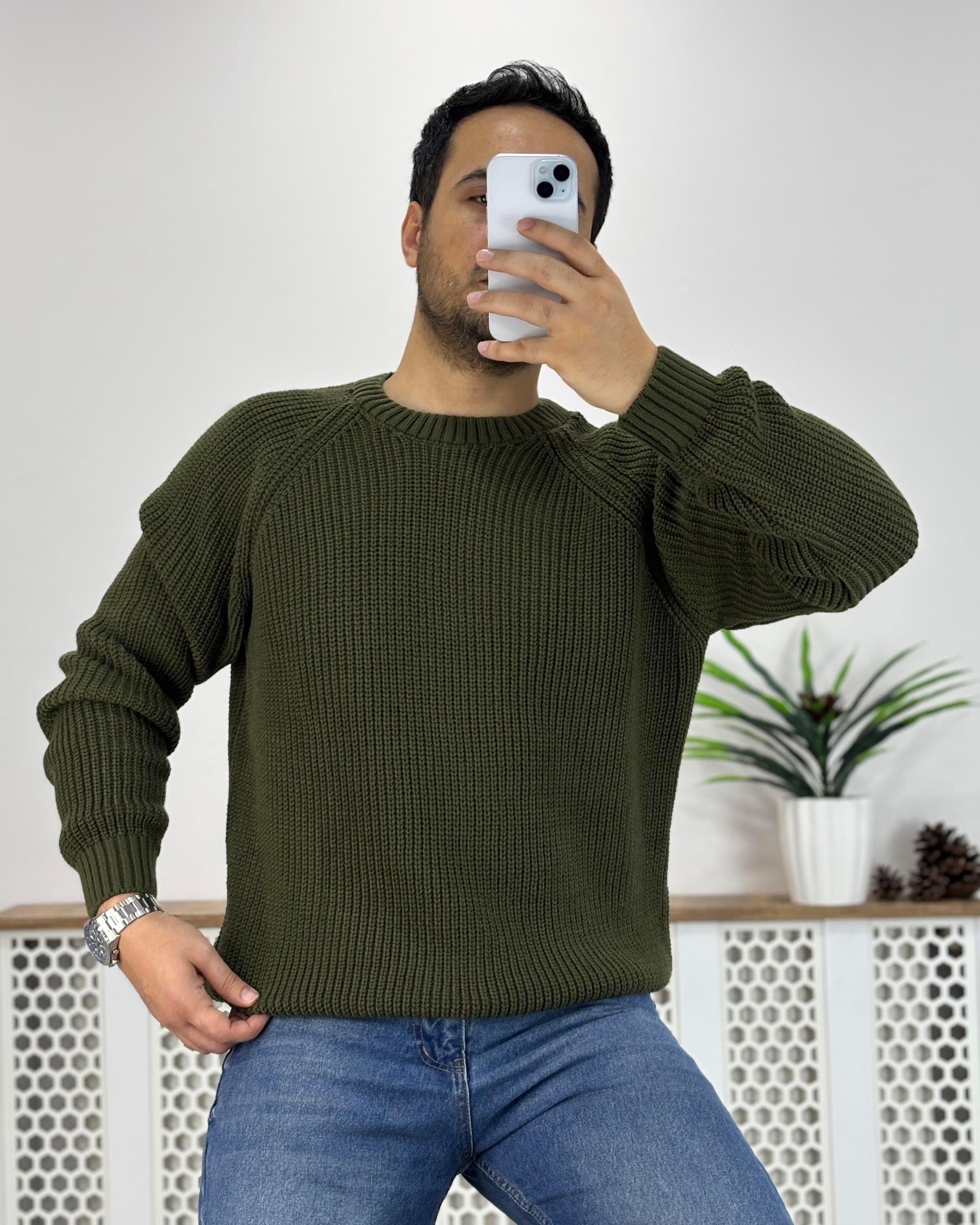 Haki Örme Kazak K0014