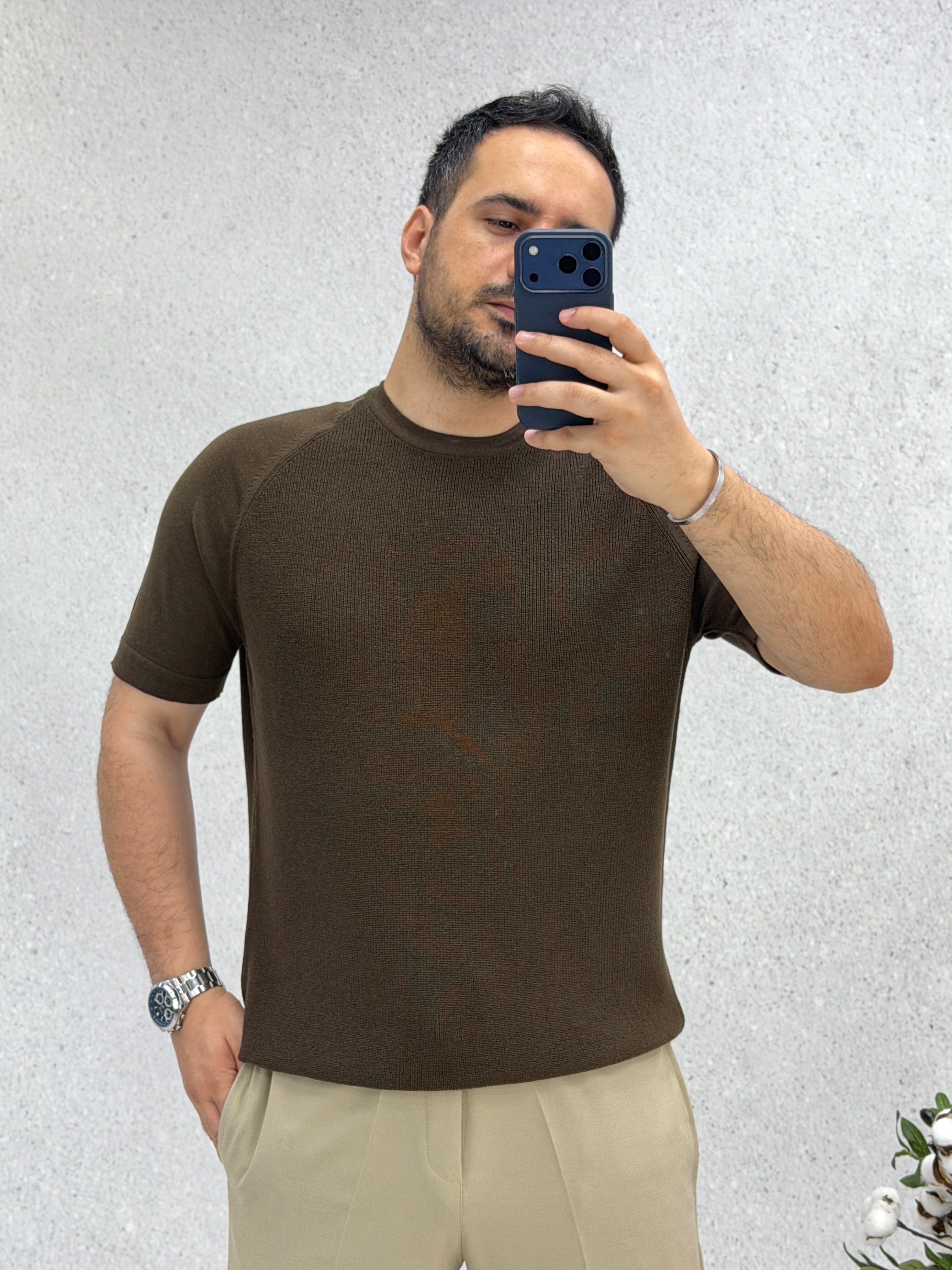 Kahverengi Triko T-shirt T0030