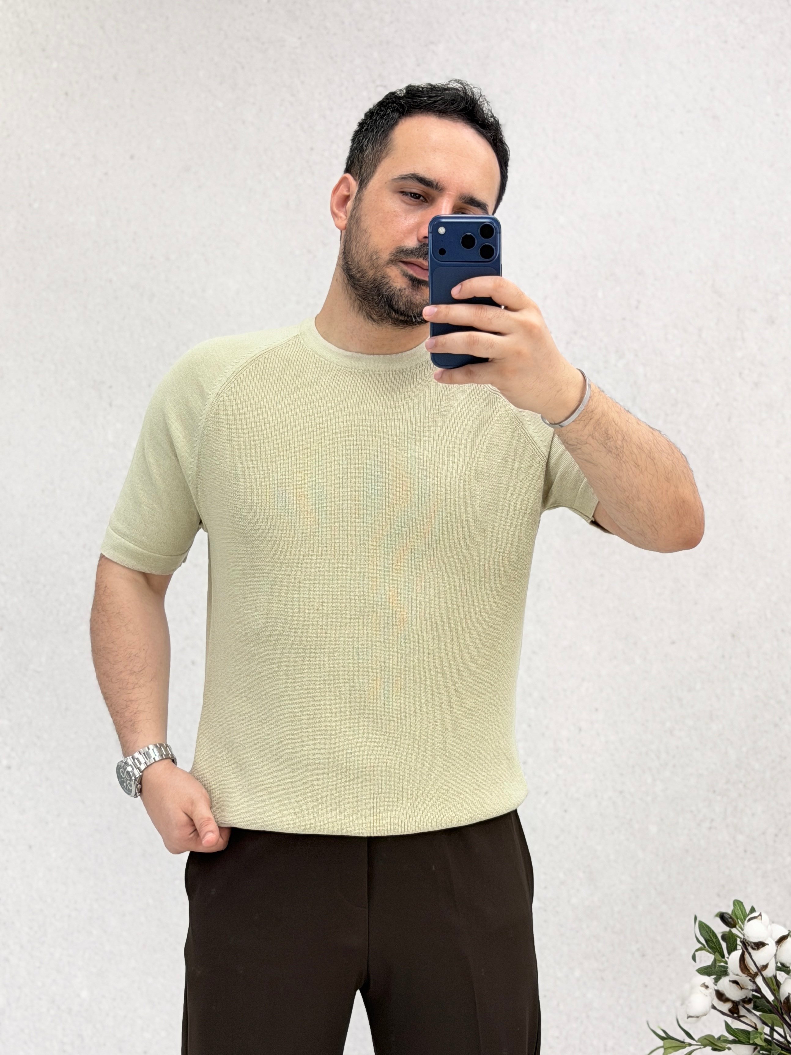 Taş Rengi Triko T-shirt T0029