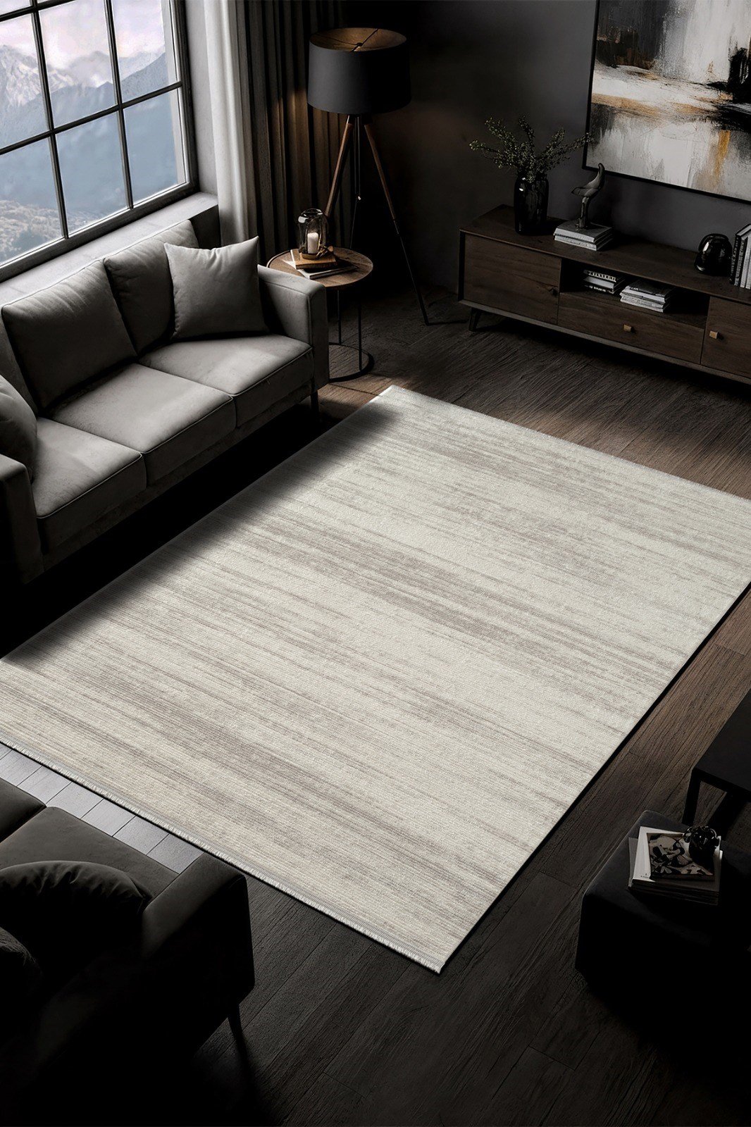 Armony Ar003a Gri Halı Modern Desenli Akrilik Pamuk Taban