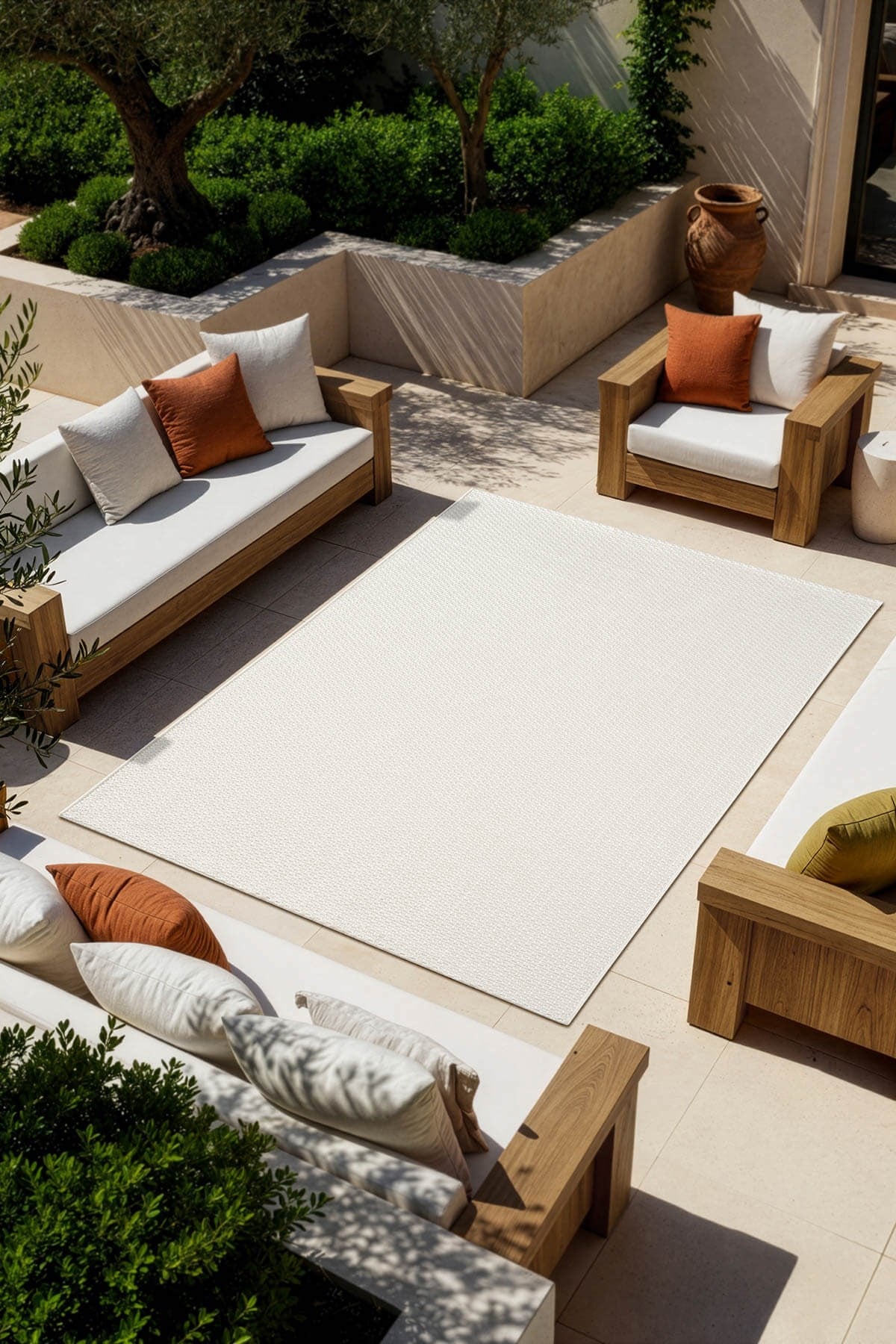 Saten Sisal SS003W Beyaz Modern Sisal Halı