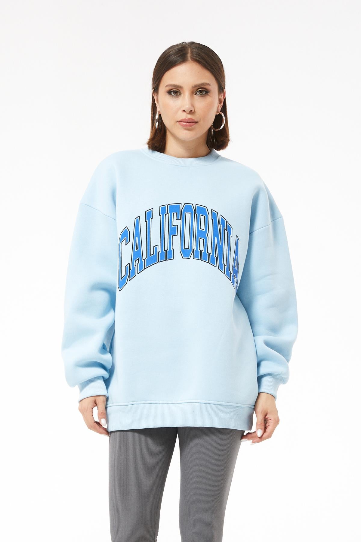 California Baskılı Üç İplik Sweat