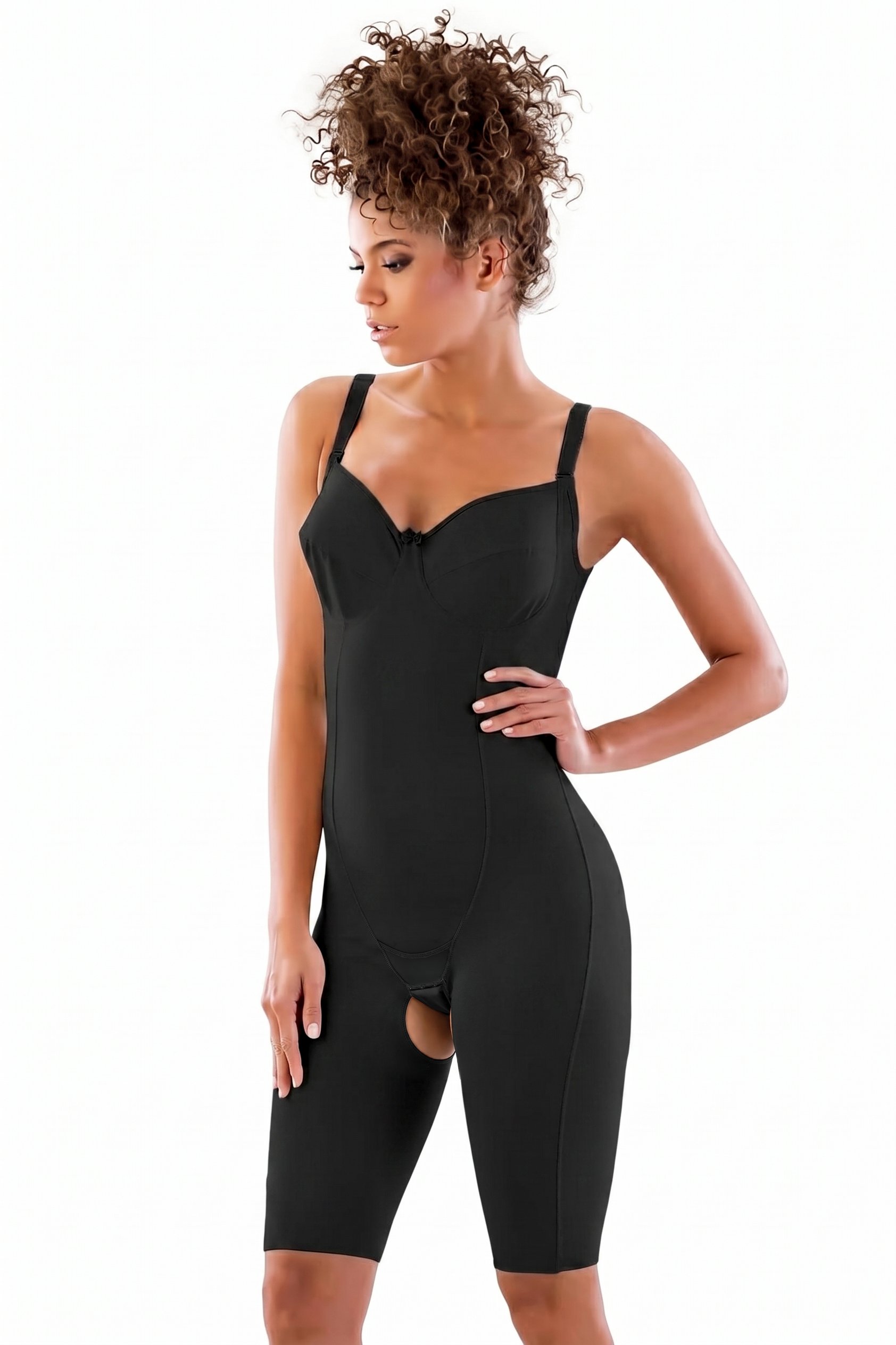 MI2822001-SİYAH MI Emay 2822 Balen Sütyenli Paçalı Boy Lazer Korse-Body Korse