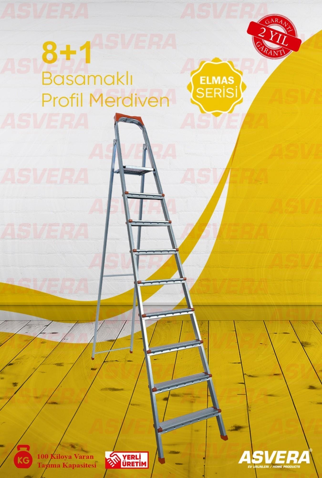ASVERA 8+1 BASAMAKLI PROFİL MERDİVEN
