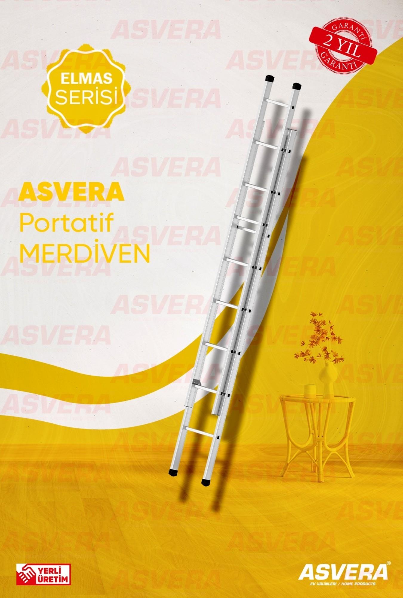 2X2,5=5 METRE 2 PARÇALI ALÜMİNYUM MERDİVEN