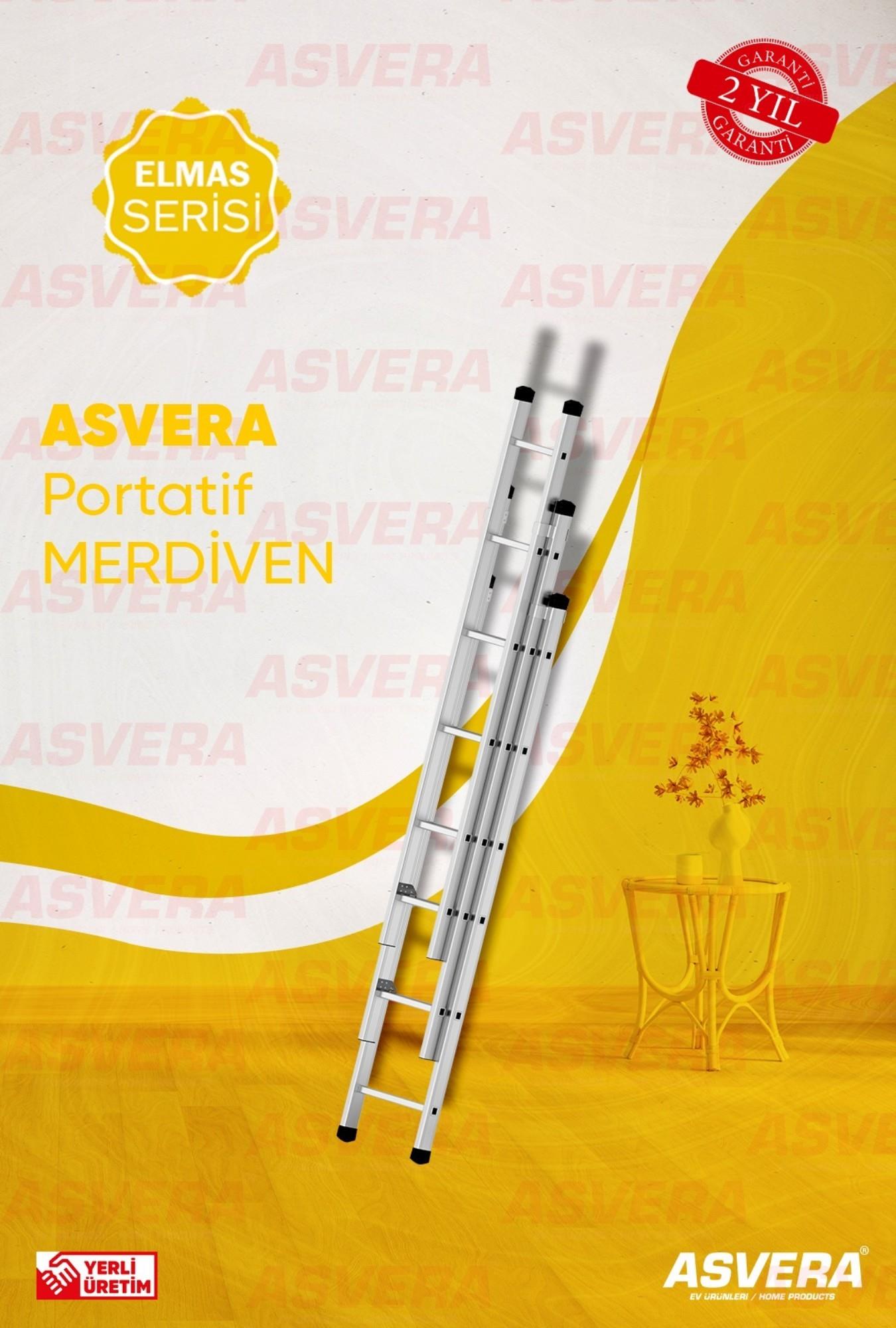 3X2=6 METRE 3 PARÇALI ALÜMİNYUM MERDİVEN