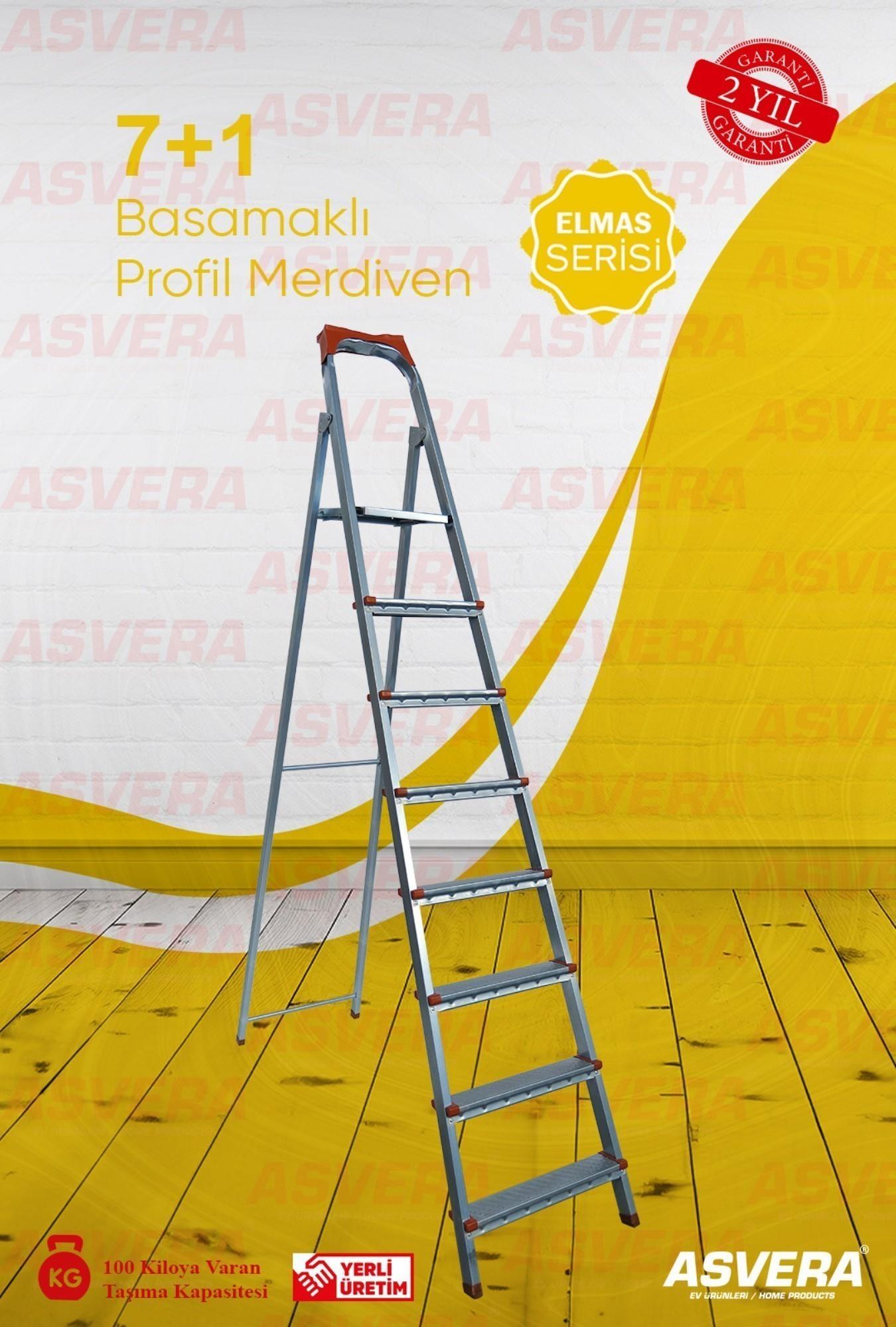 ASVERA 7+1 BASAMAKLI PROFİL MERDİVEN