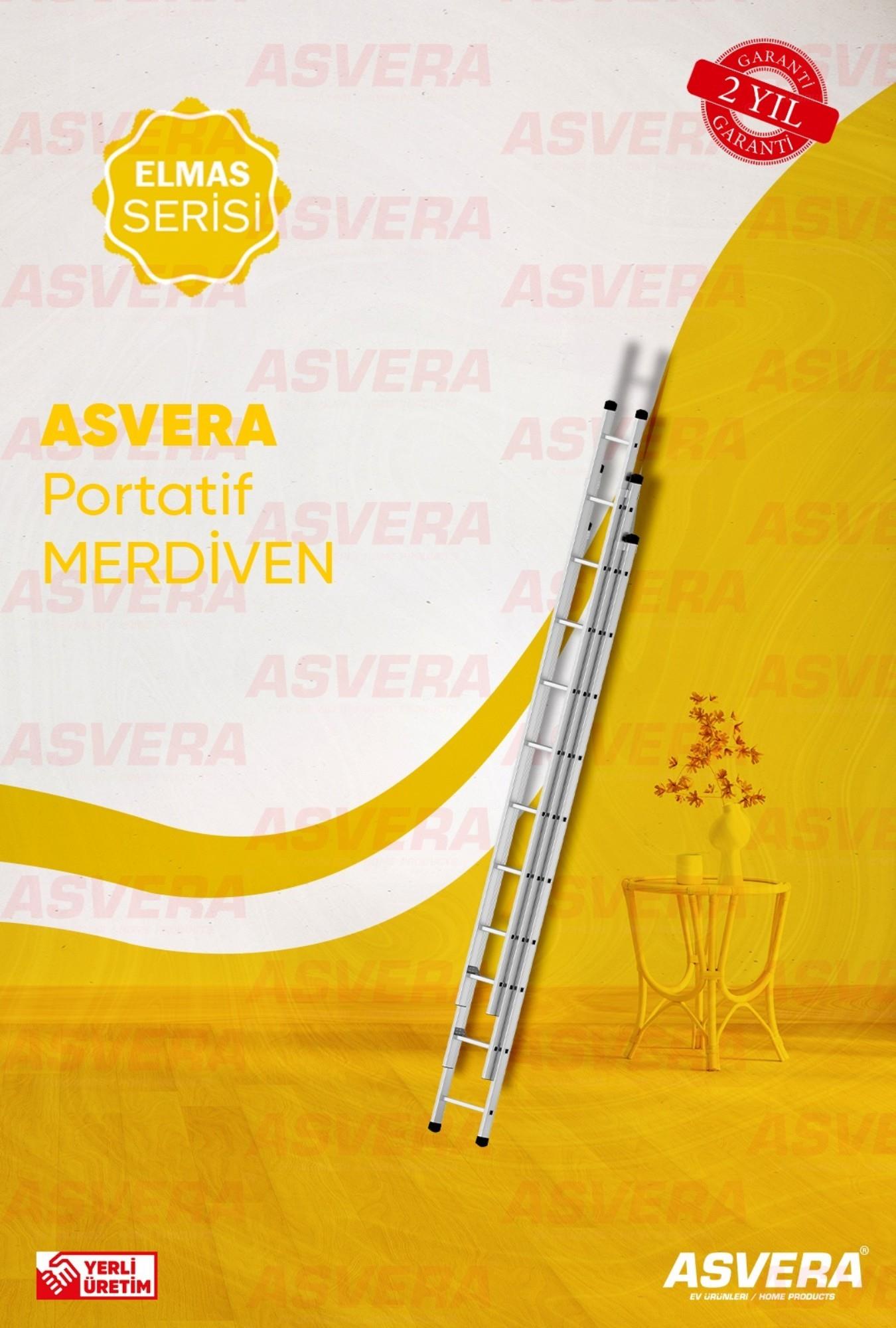 3X3=9 METRE 3 PARÇALI ALÜMİNYUM MERDİVEN