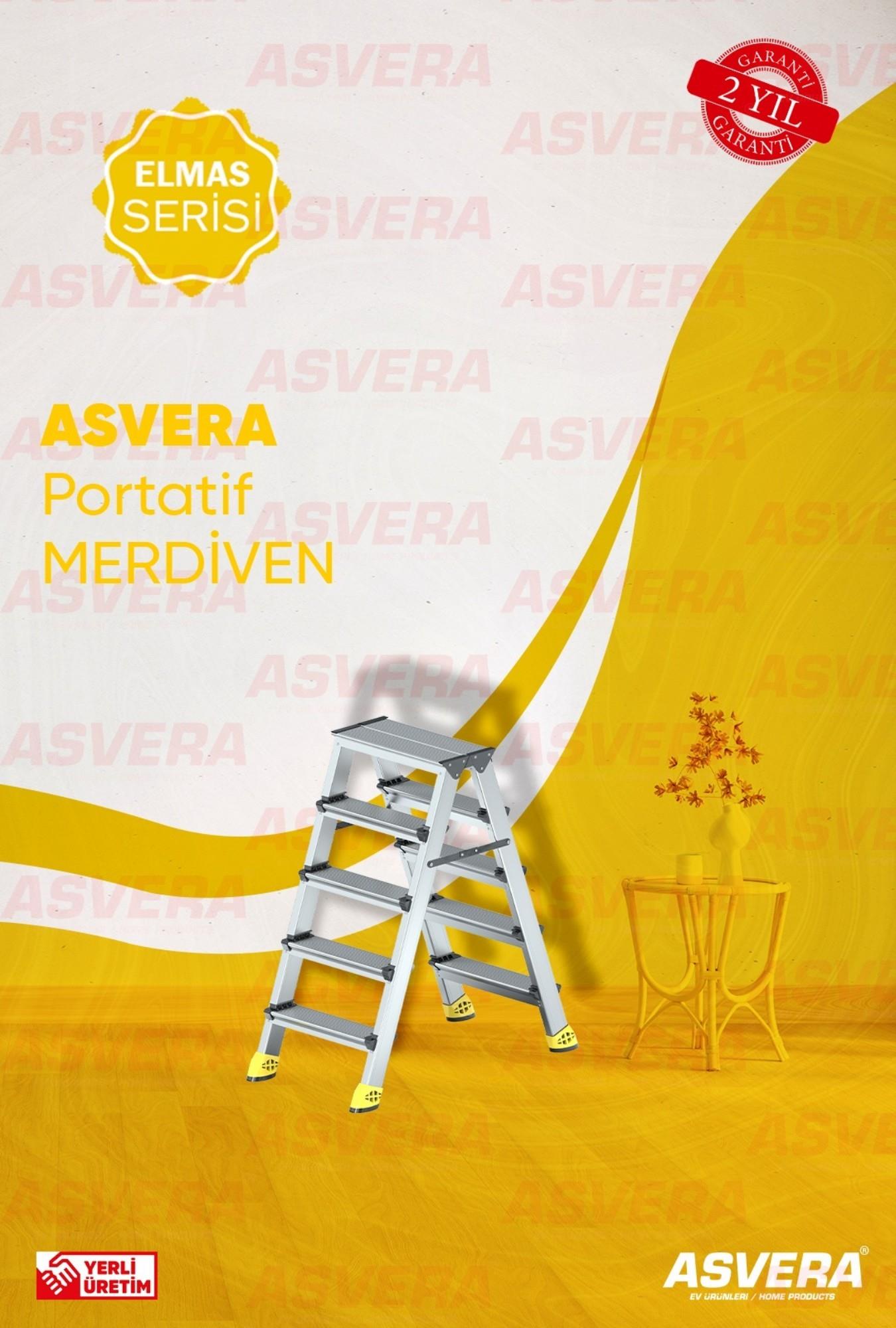 ASVERA ALÜMİNYUM 5+5 ÇİFT ÇIKIŞLI MERDİVEN
