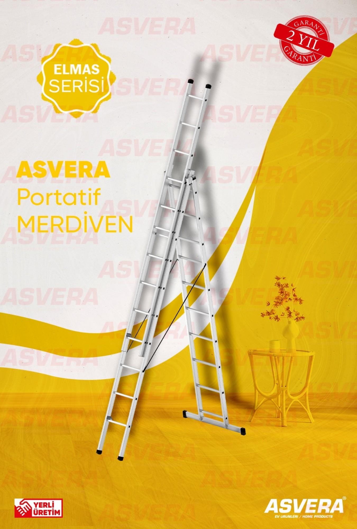 3X3 = 9 METRE ''A'' TİPİ 3 PARÇA LI ALÜMİNYUM MERDİVEN