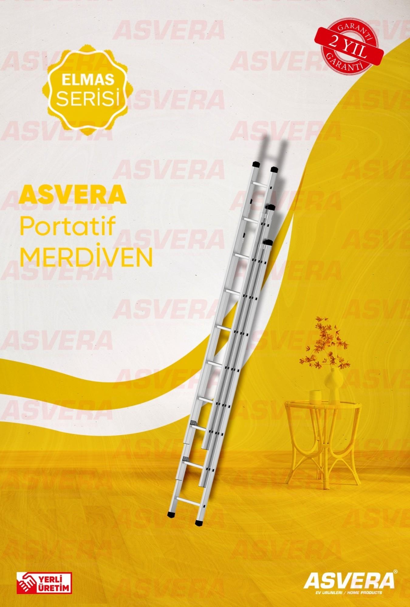 3X2,5=7,5 METRE 3 PARÇALI ALÜMİNYUM MERDİVEN