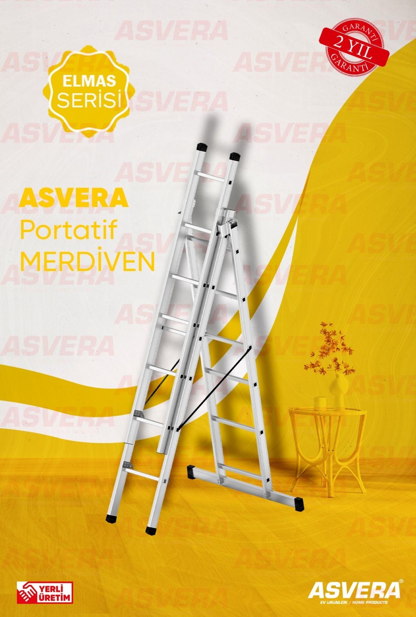 3X2 = 7 METRE ''A'' TİPİ 3 PARÇA LI ALÜMİNYUM MERDİVEN