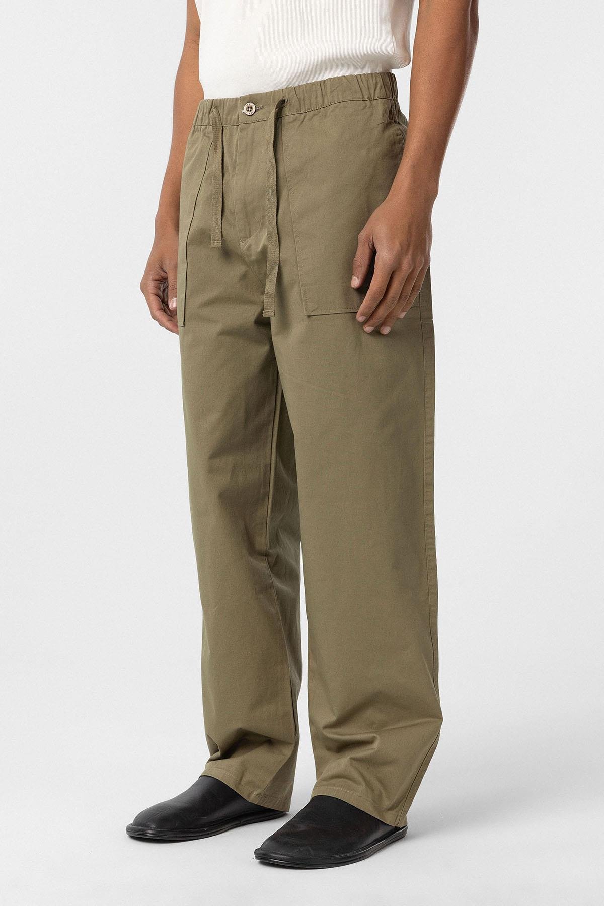 Baggy Fit Gabardin Pantolon Haki
