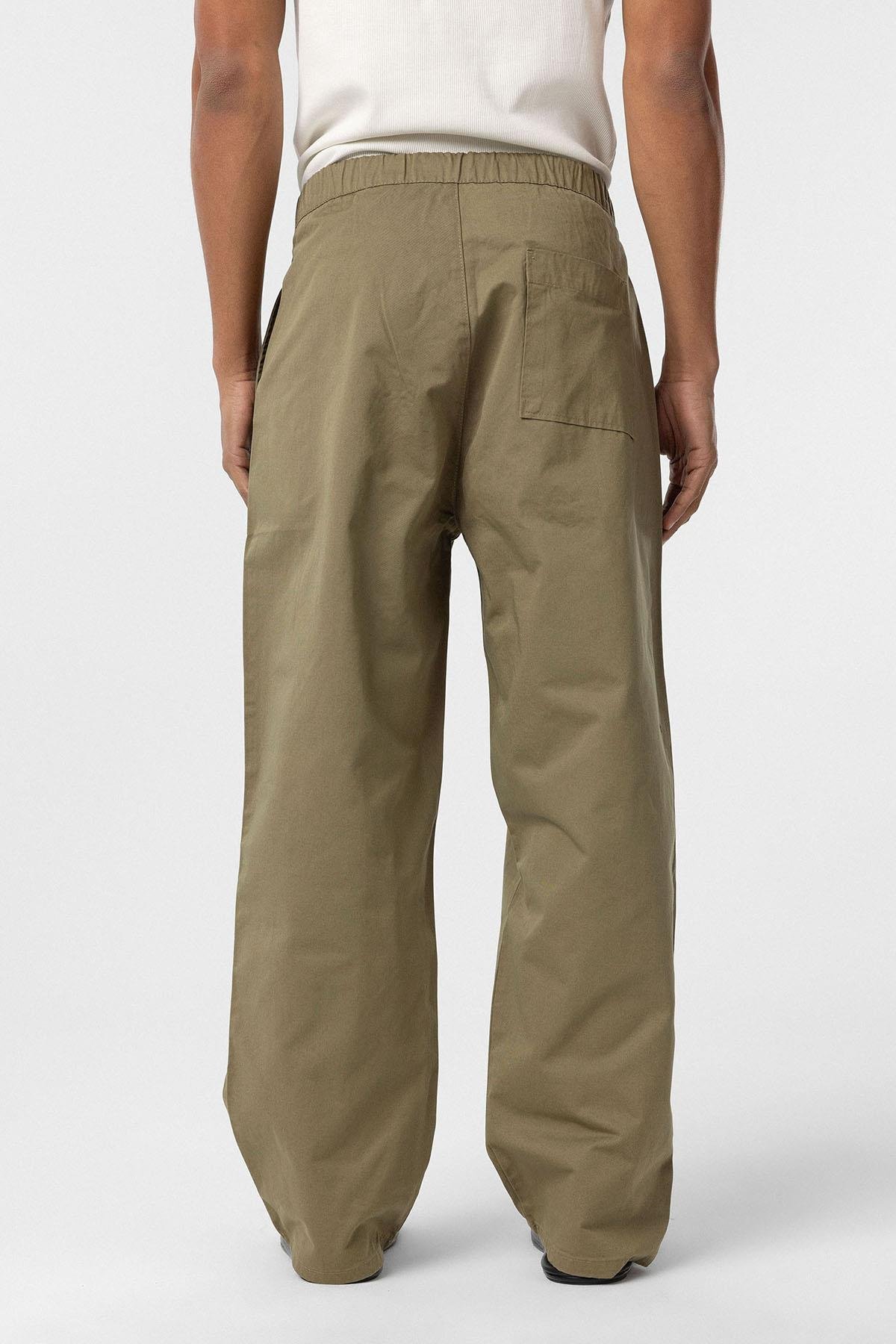 Baggy Fit Gabardin Pantolon Haki