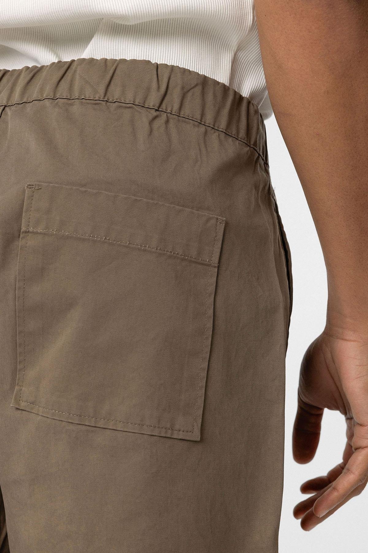 Baggy Fit Gabardin Pantolon Vizon