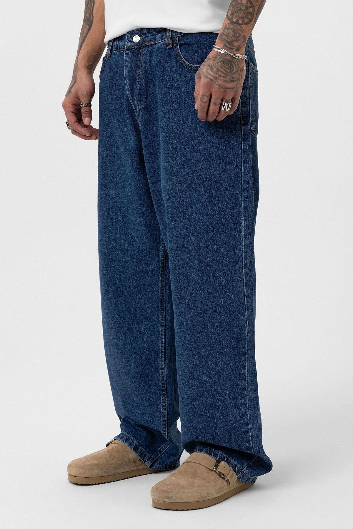 Baggy Fıt Jean Kot Mavisi