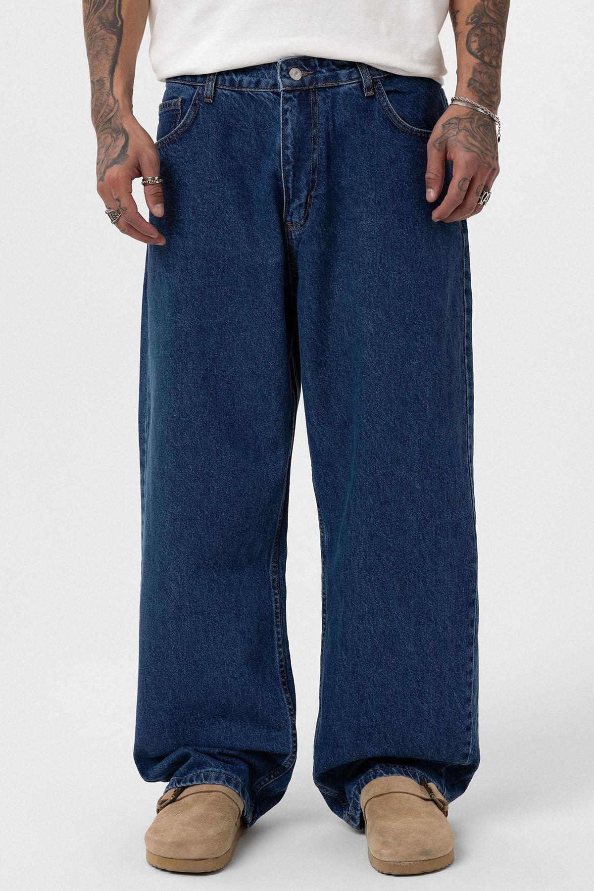 Baggy Fıt Jean Kot Mavisi