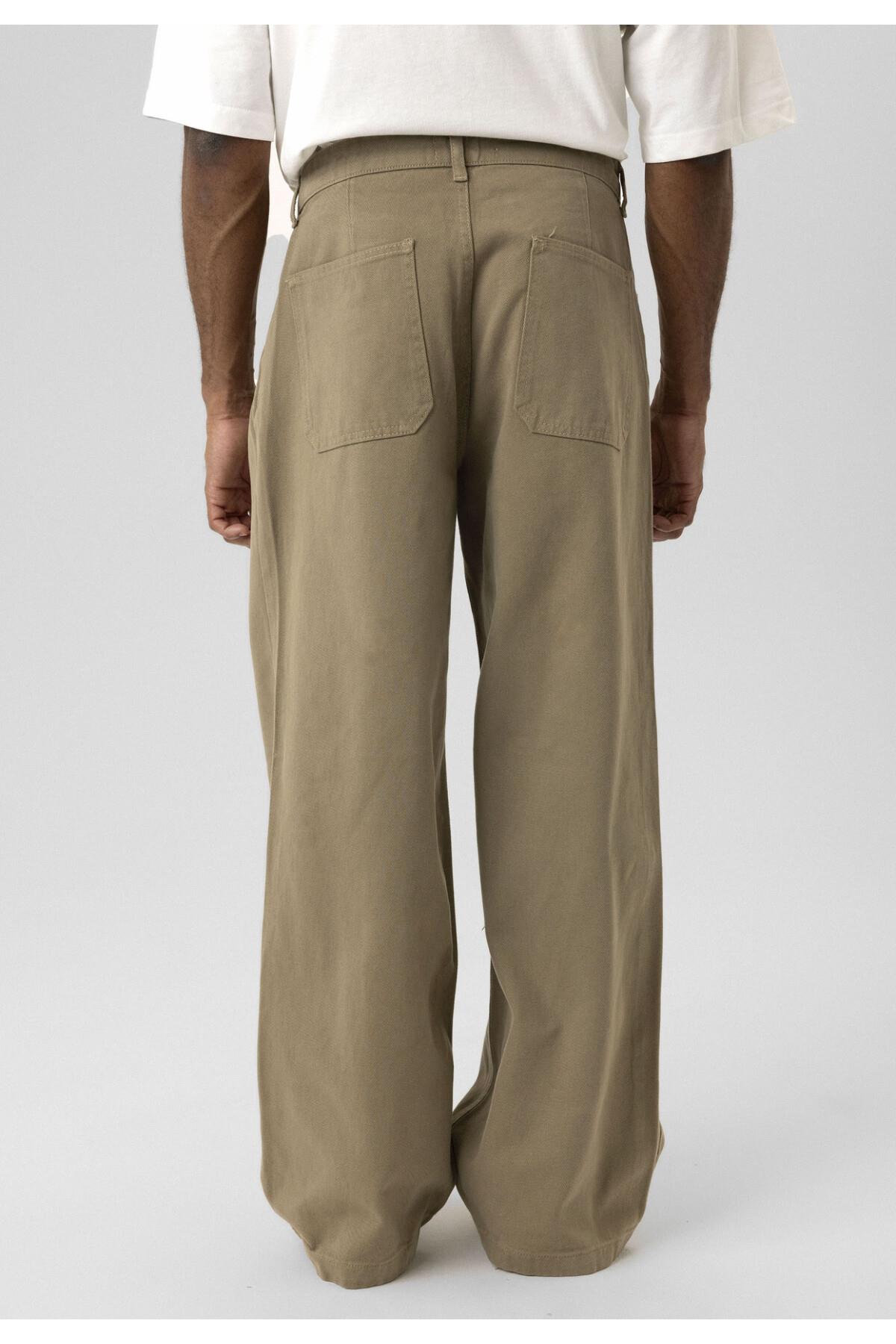 Balloon Fit Gabardin Pantolon Vizon