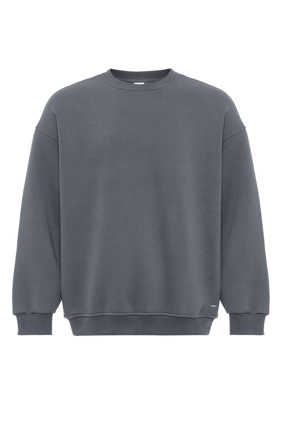 Basıc Oversize Eşofman Takım Füme
