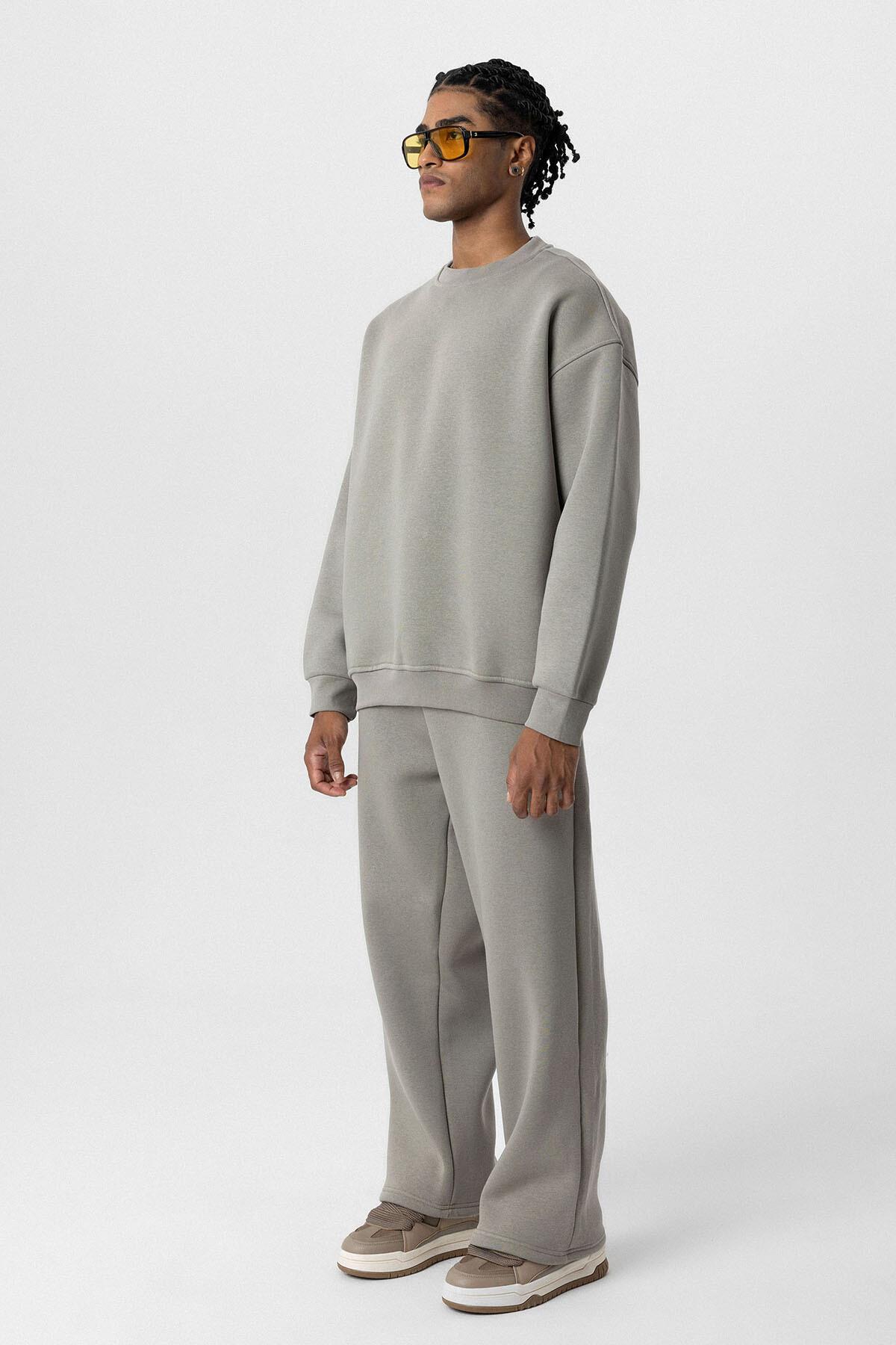 Basıc Oversize Eşofman Takım Haki