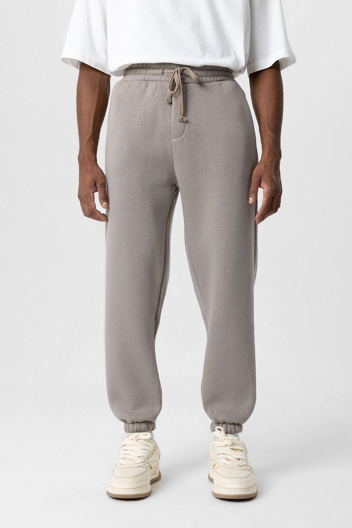 Basıc Oversize Jogger Eşofman Altı Vizon