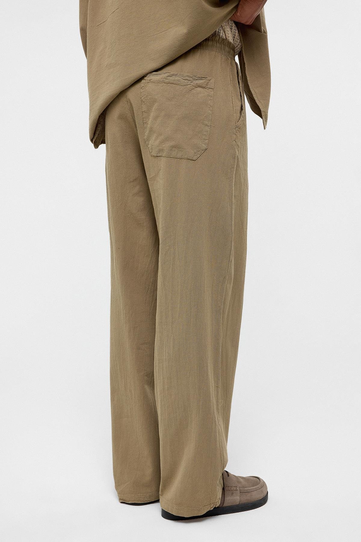 Basic Oversize Keten Takım Haki