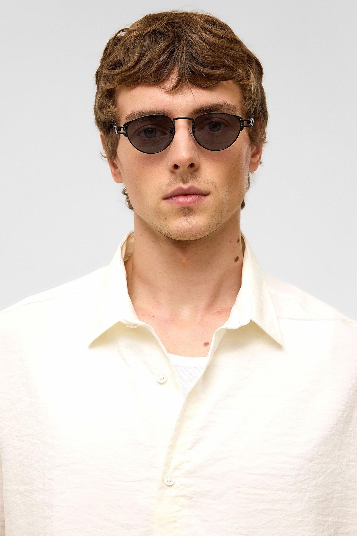 Basic Oversize Kısa Kollu Modal  Gömlek Ekru