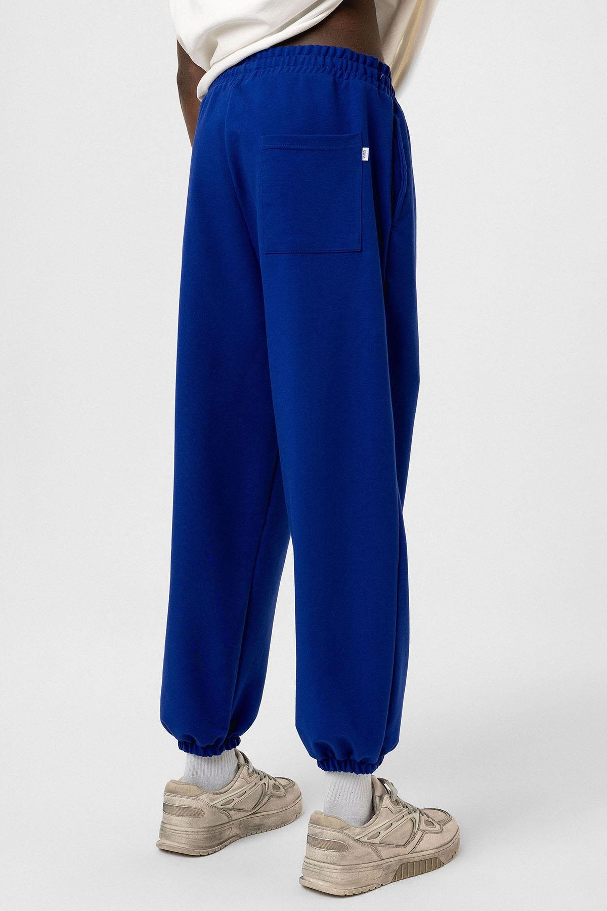 Basıc Paça Lastikli Oversize Eşofman Alt Saks