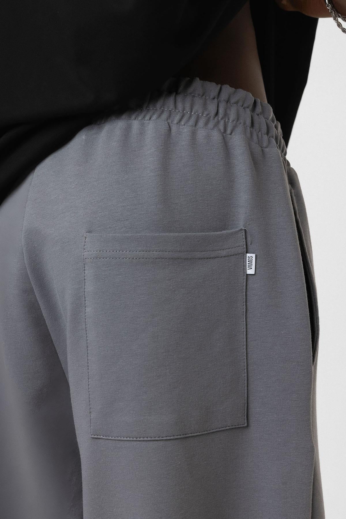 Basıc Paça Lastikli Oversize Eşofman Alt Açık Füme