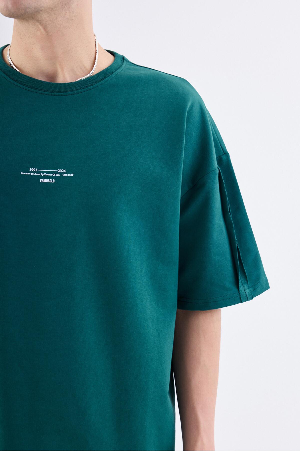 Baskılı Stoper Paça %100 Pamuk Eşofman Takım Petrol