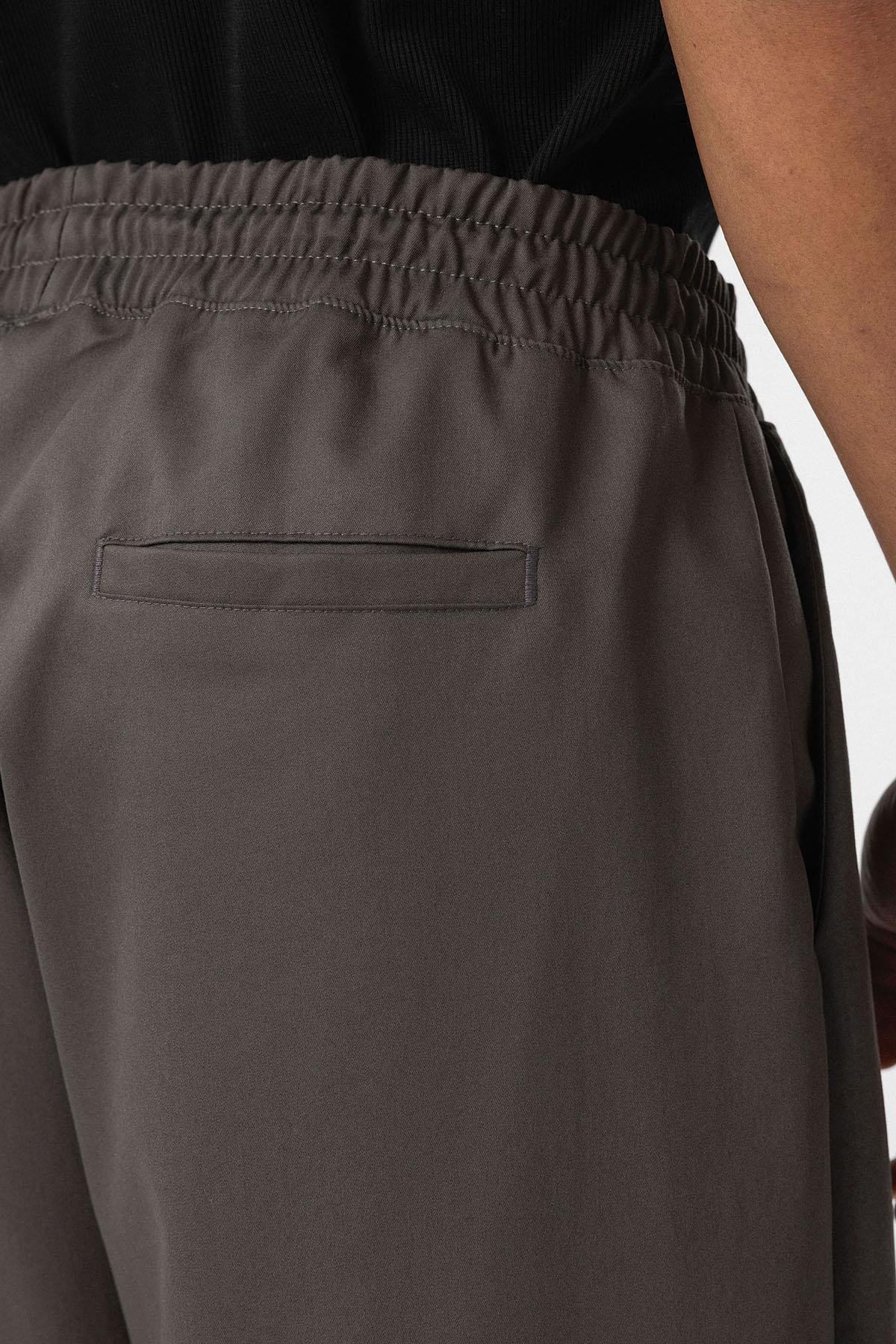 Bel Lastikli Baggy Pantolon Füme