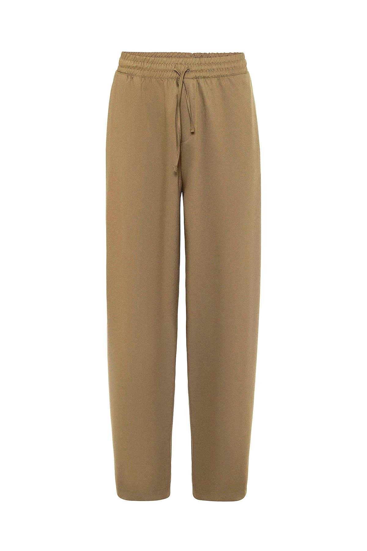 Bel Lastikli Baggy Pantolon Haki