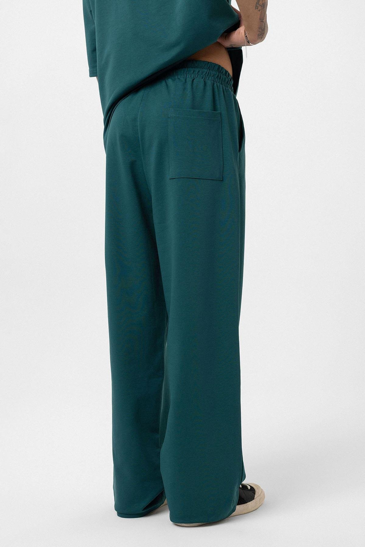 Care About Baskılı Oversize Eşofman Takım-Siyah Petrol