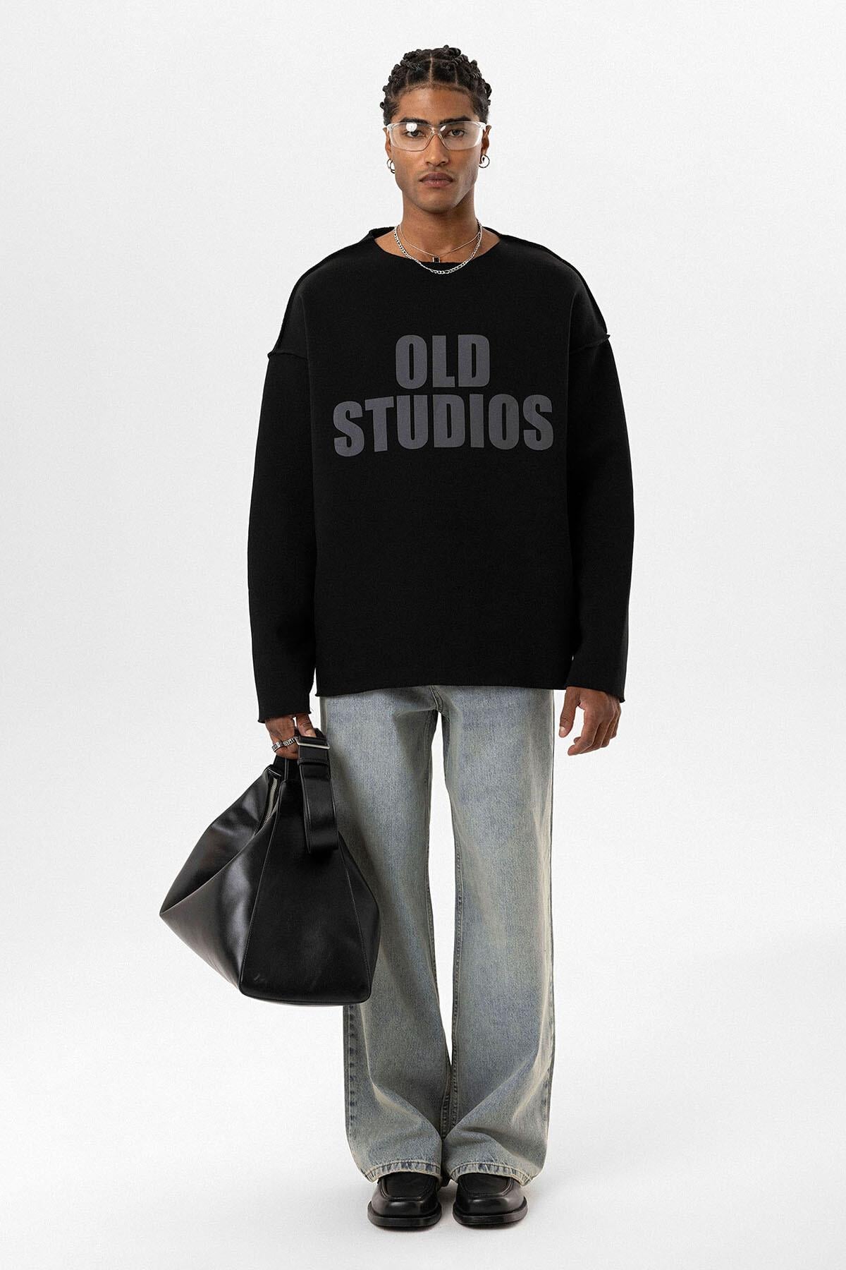 Dikiş Detaylı Overıze Sweatshirt Siyah