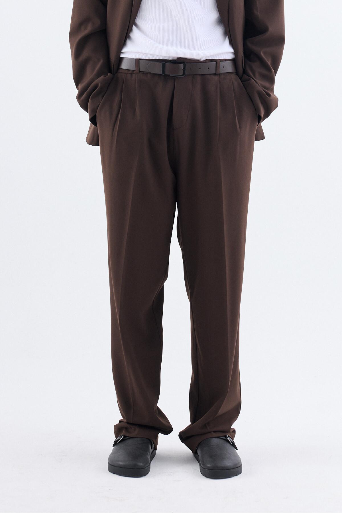 Kahve Klasik Oversize Takım Elbise Kahve