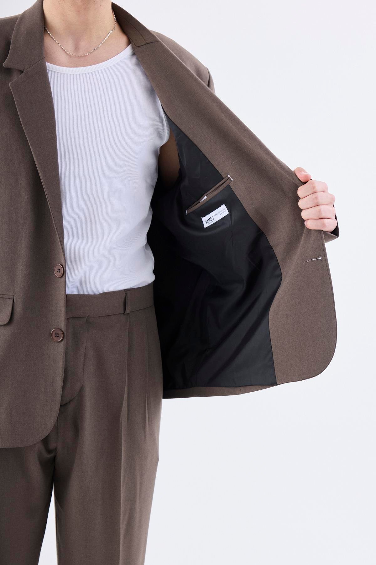 Klasik Oversize Takım Elbise Vizon