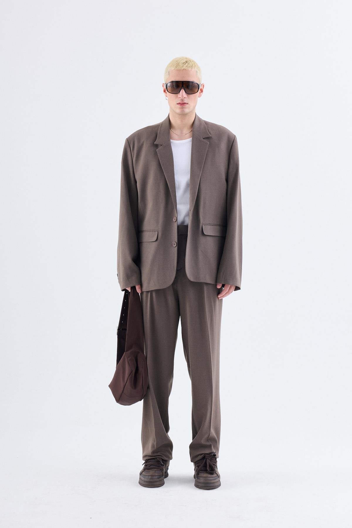 Klasik Oversize Takım Elbise Vizon