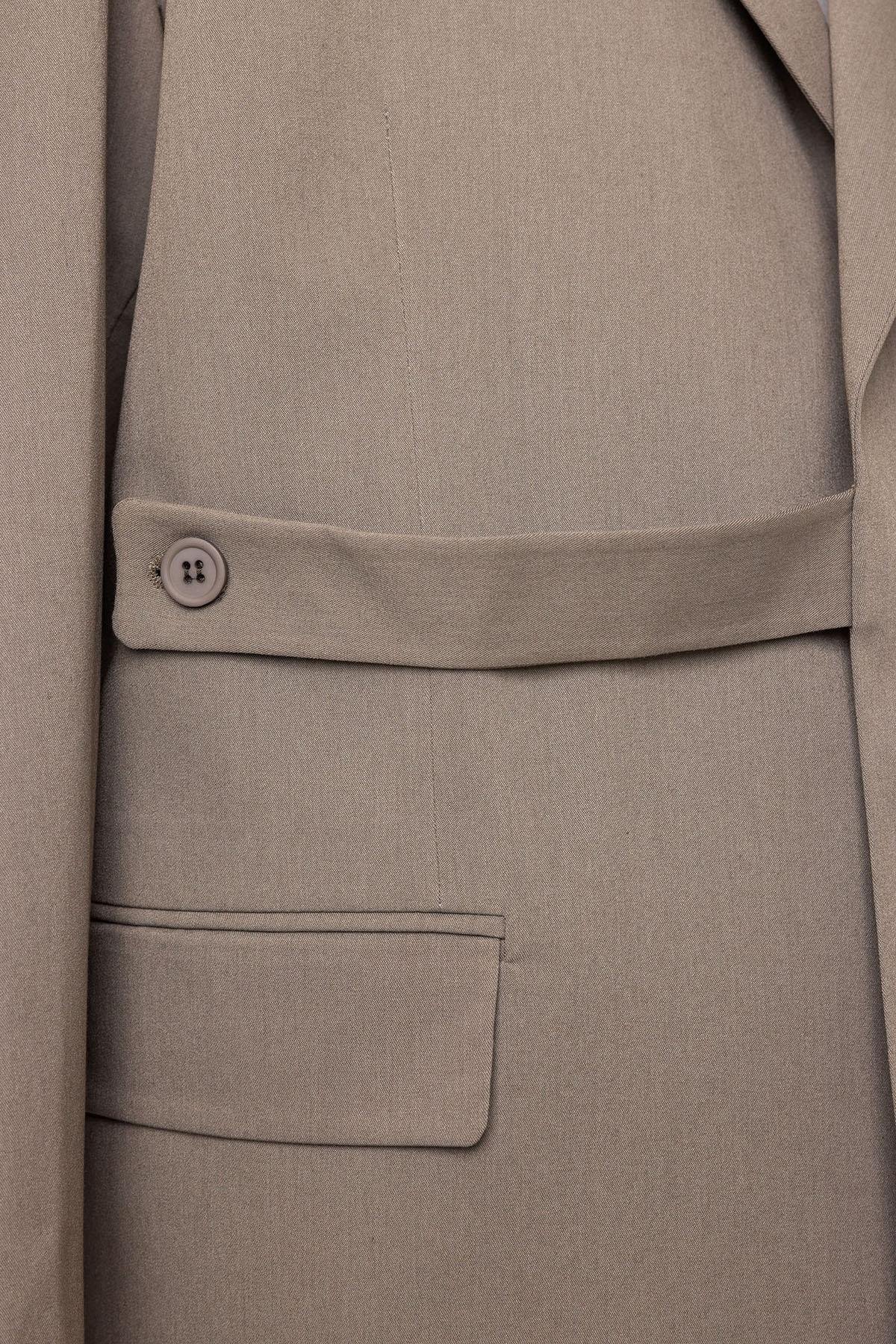 Kruvaze Kapama Oversize Takım Elbise Haki